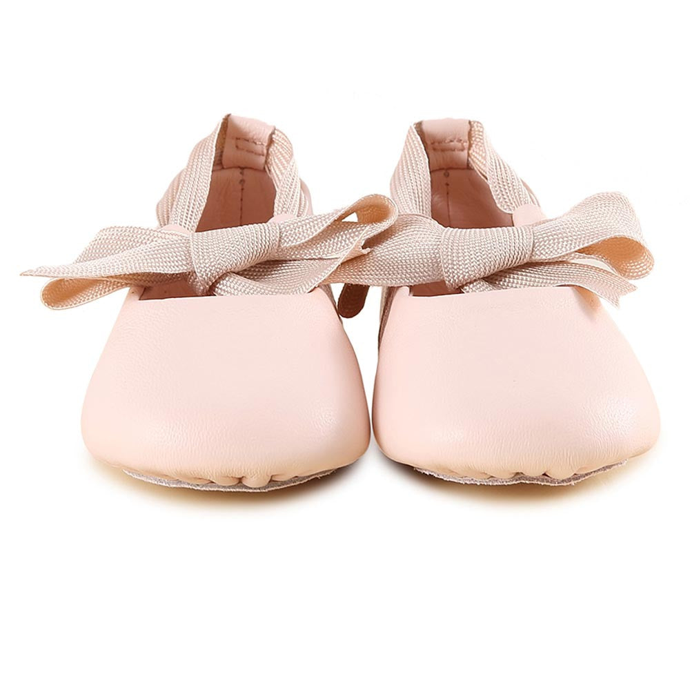 Baby Pale Pink Bow Trims Leather Pre-Walker Shoes - CÉMAROSE | Children's Fashion Store - 2