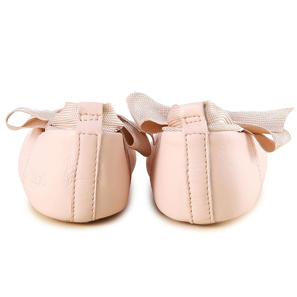 Baby Pale Pink Bow Trims Leather Pre-Walker Shoes - CÉMAROSE | Children's Fashion Store - 3