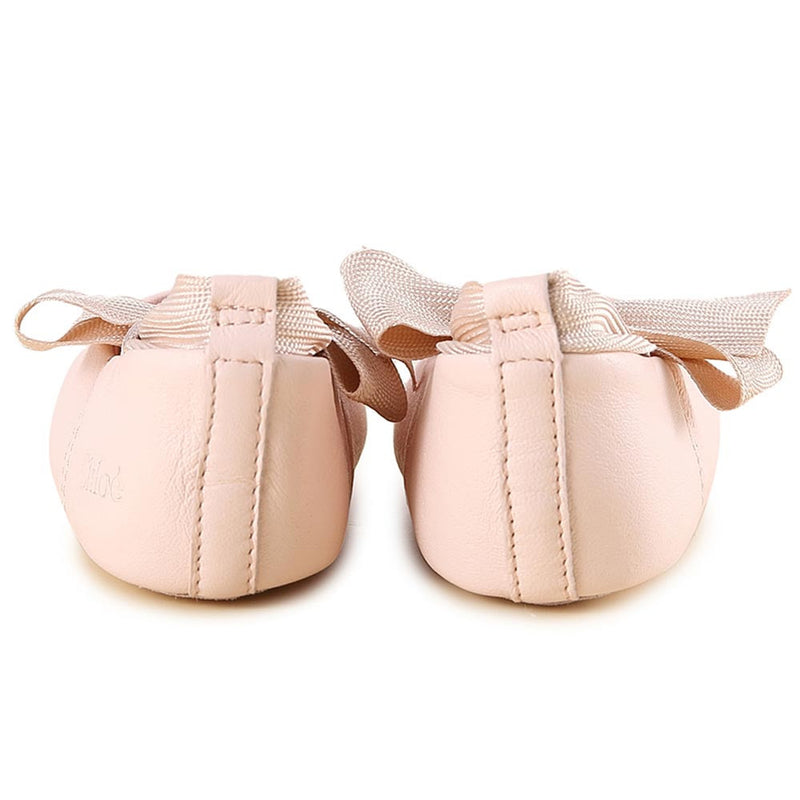 Baby Pale Pink Bow Trims Leather Pre-Walker Shoes - CÉMAROSE | Children's Fashion Store - 3