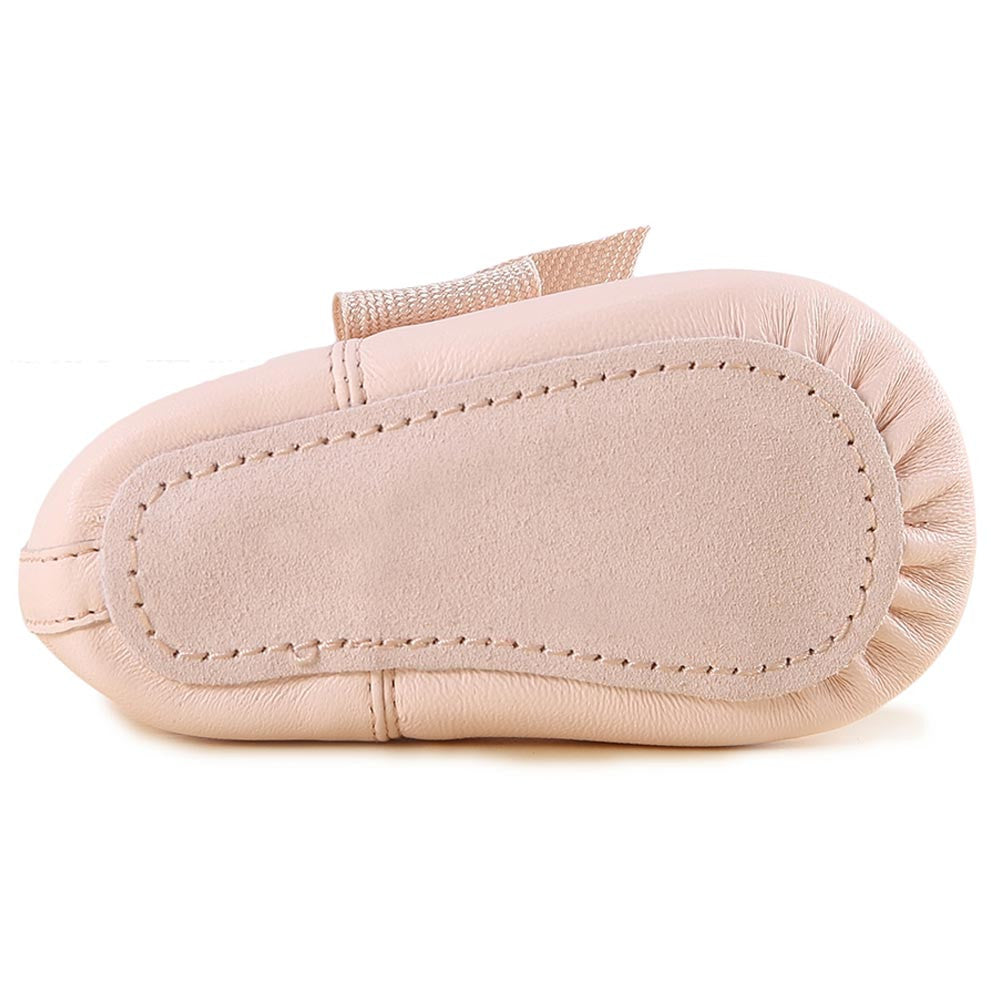 Baby Pale Pink Bow Trims Leather Pre-Walker Shoes - CÉMAROSE | Children's Fashion Store - 6