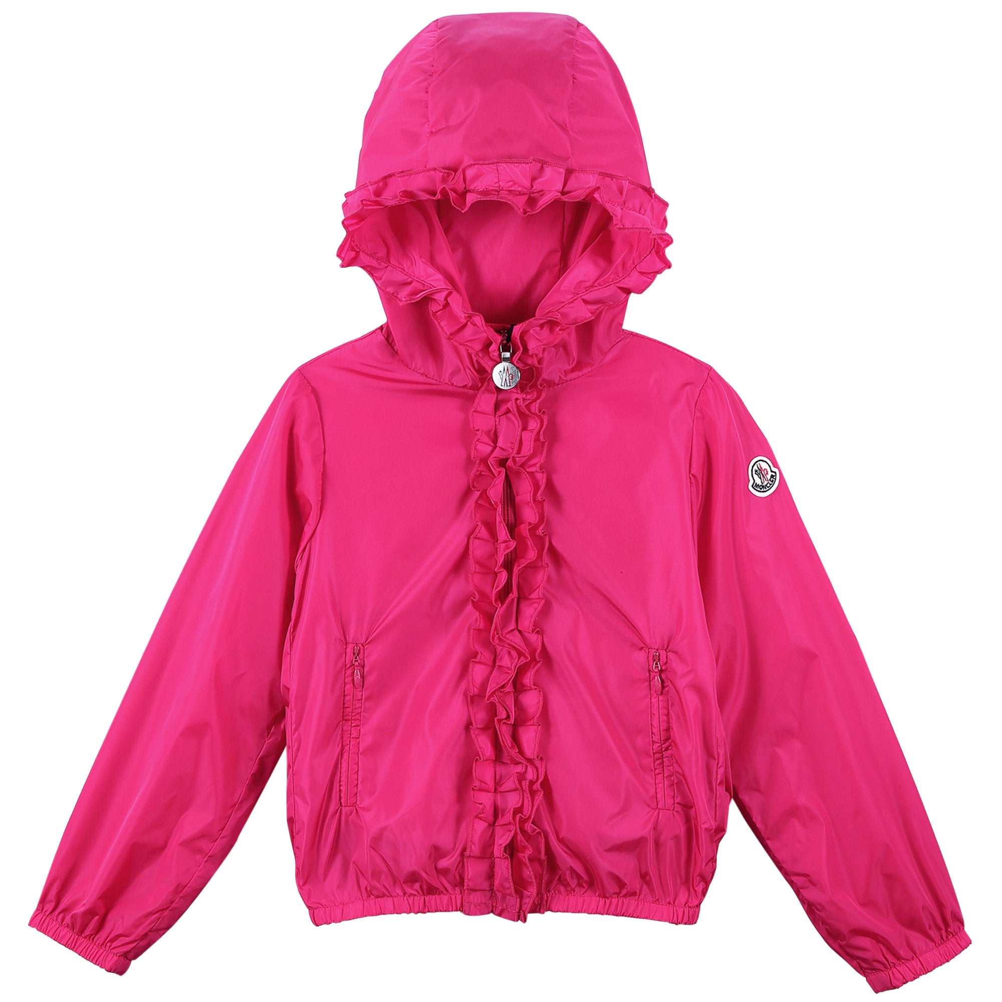 Girls Rose Red Frilly Hooded 'Darma' Zip-Up Tops - CÉMAROSE | Children's Fashion Store - 1