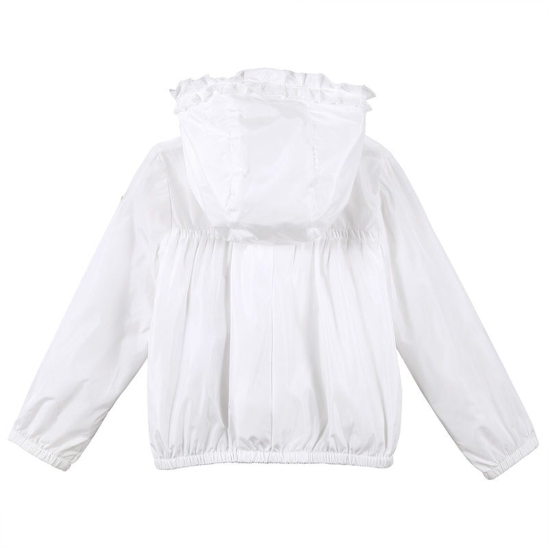 Baby Girls White Frilly Hooded 'Darma' Zip-Up Tops - CÉMAROSE | Children's Fashion Store - 2