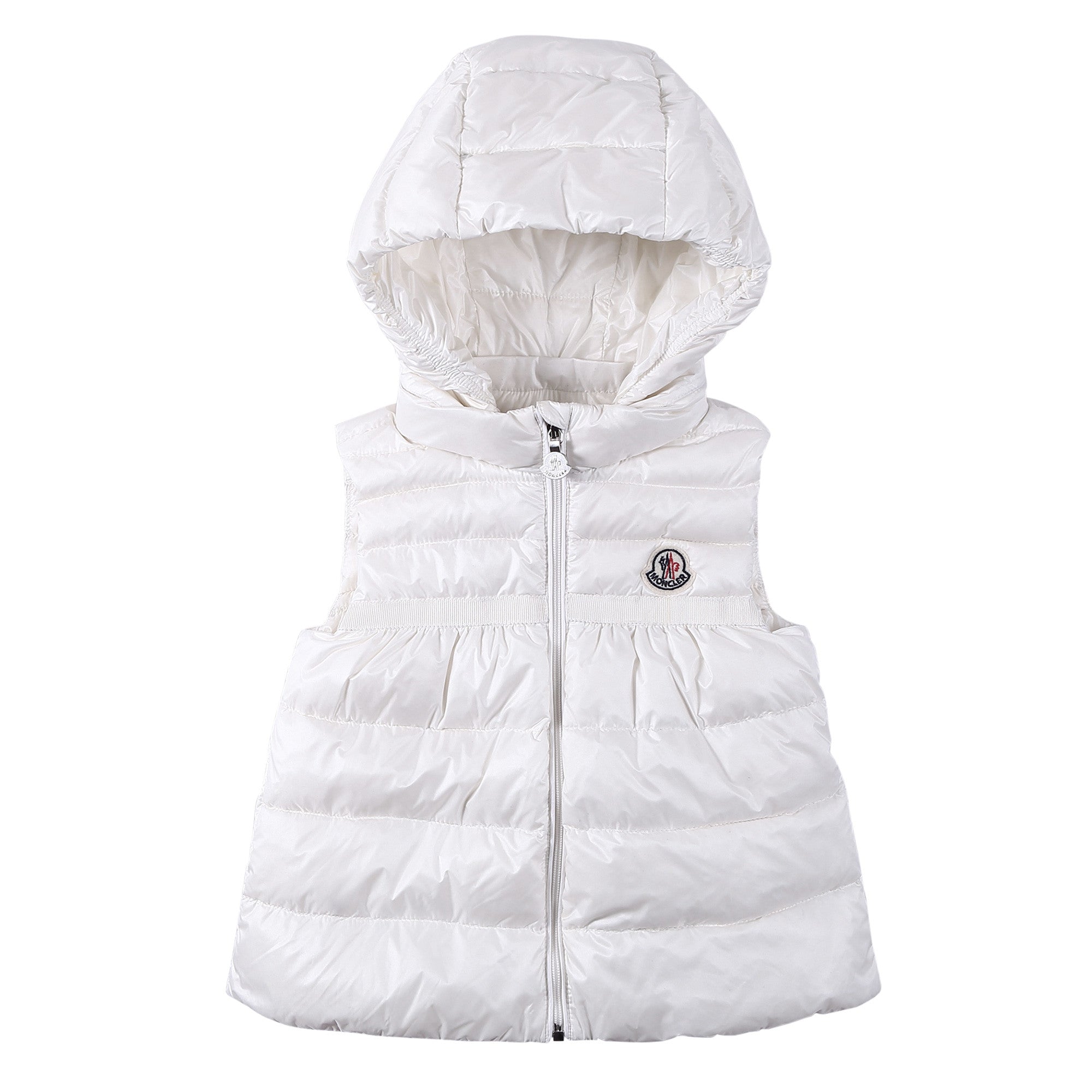 Baby Girls White Down Padded Hooded 'Suzette' Gilet - CÉMAROSE | Children's Fashion Store - 1