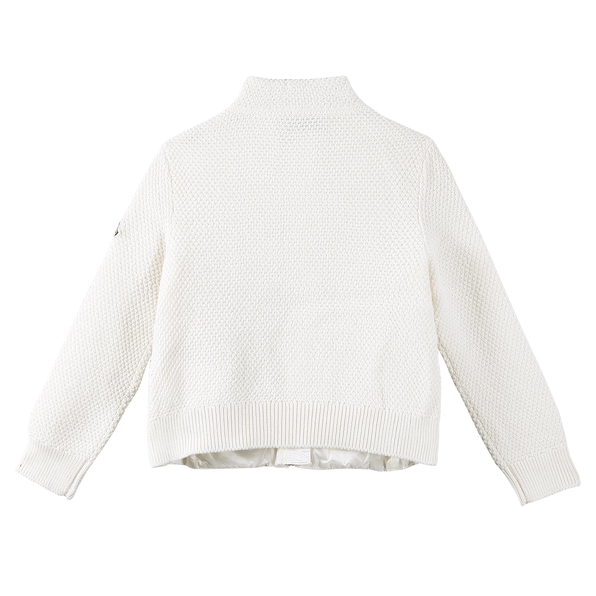 Boys White Down Padded Knitted Jackets - CÉMAROSE | Children's Fashion Store - 2
