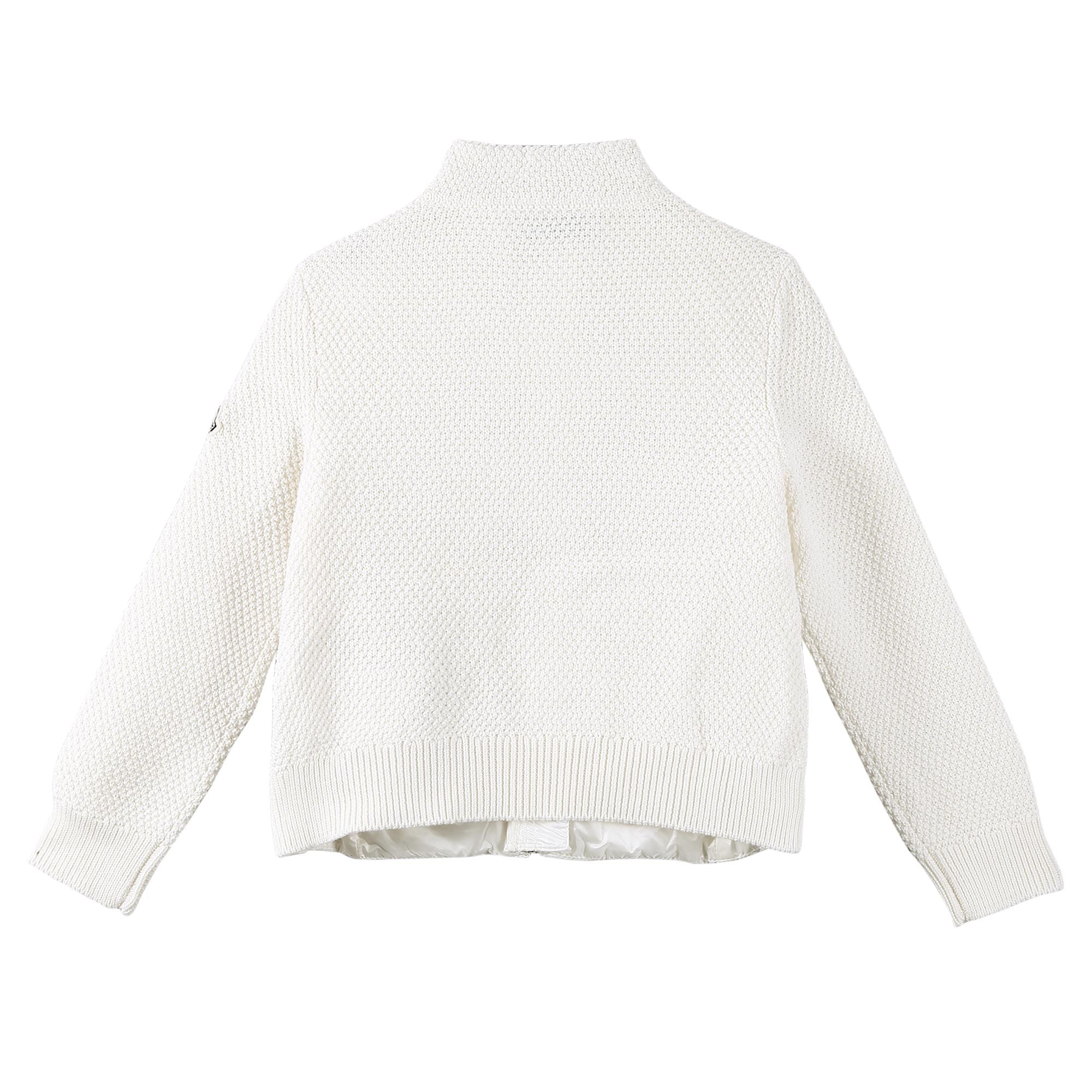 Boys White Down Padded Knitted Jackets - CÉMAROSE | Children's Fashion Store - 2