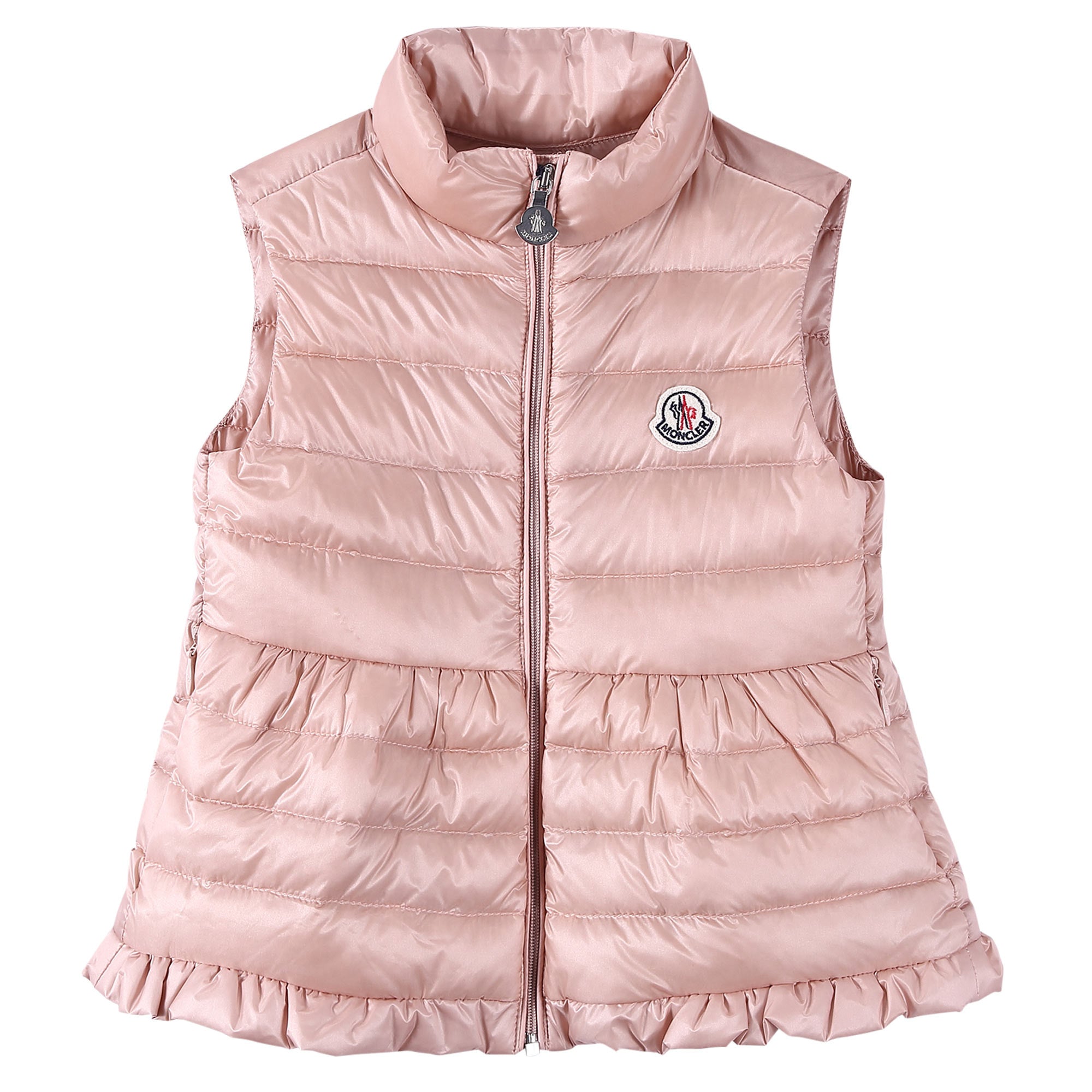 Baby Girls Pale Oyster Pink Down Padded 'Cherame' Gilet - CÉMAROSE | Children's Fashion Store - 1