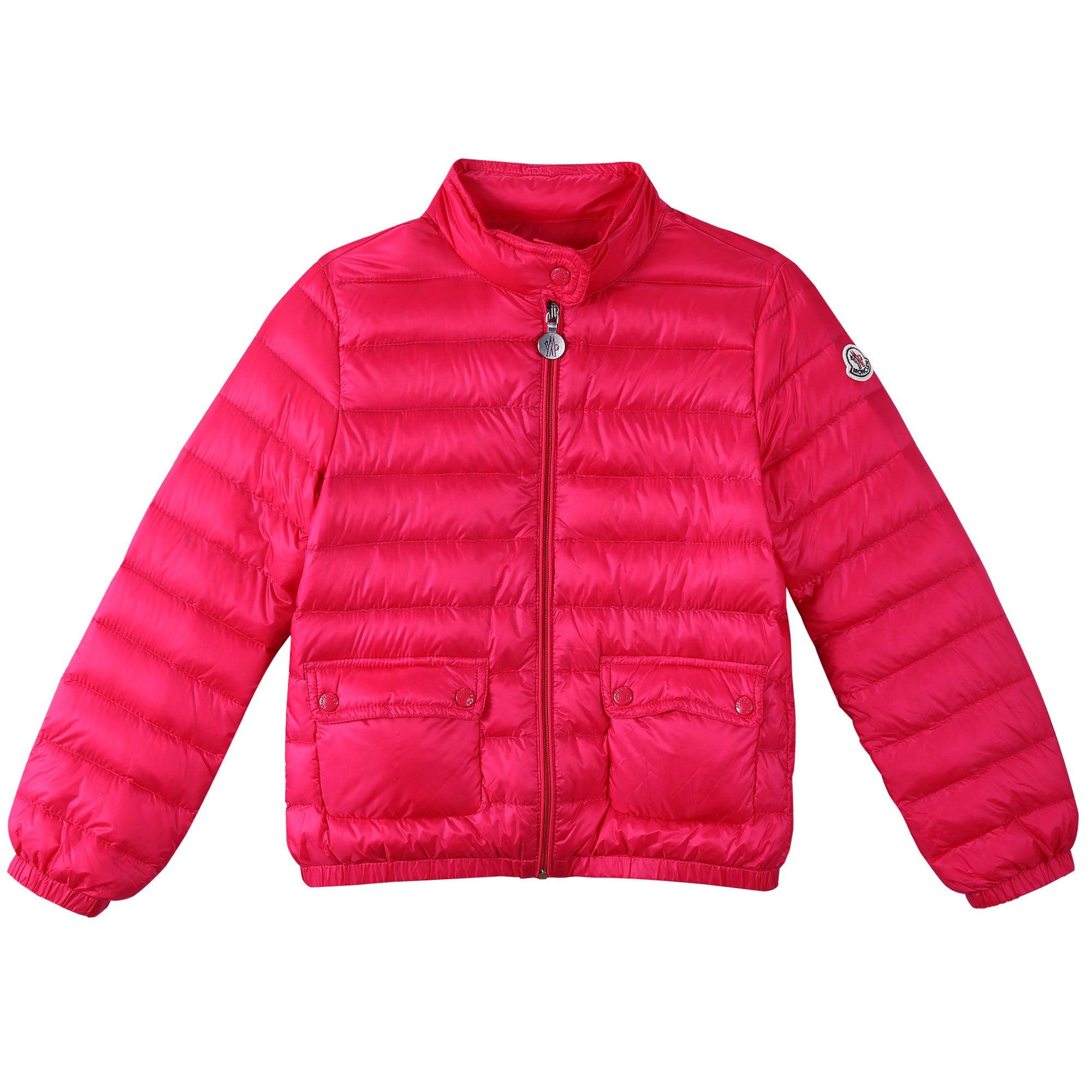 Girls Rose Red Down Padded 'Lans' Jacket With Patch Pocket - CÉMAROSE | Children's Fashion Store - 1