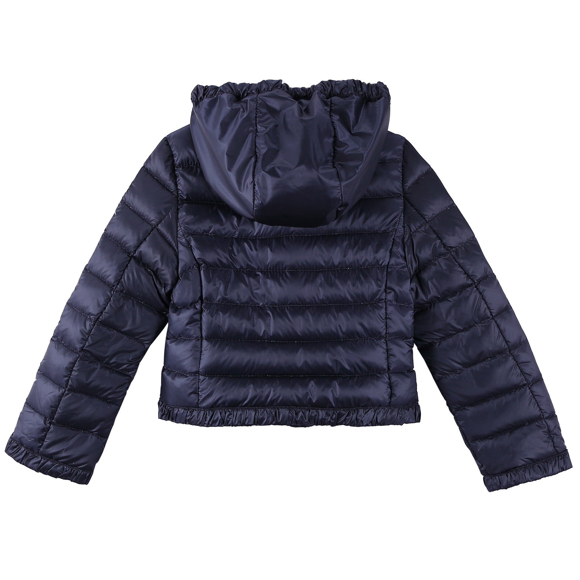 Baby Girls Navy Blue Down Padded 'Flavienne' Jacket With Frilly Cuffs - CÉMAROSE | Children's Fashion Store - 2