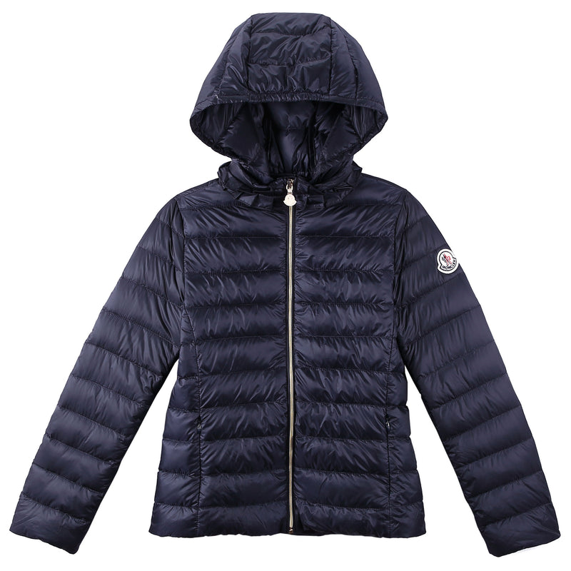 Girls Navy Blue Down Padded Hooded 'Iraida' Jackets - CÉMAROSE | Children's Fashion Store - 1