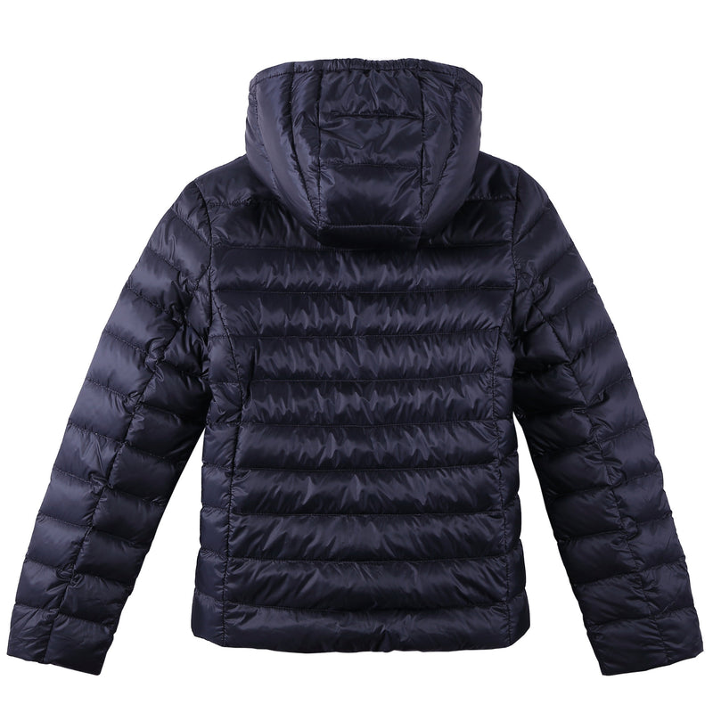 Girls Navy Blue Down Padded Hooded 'Iraida' Jackets - CÉMAROSE | Children's Fashion Store - 2