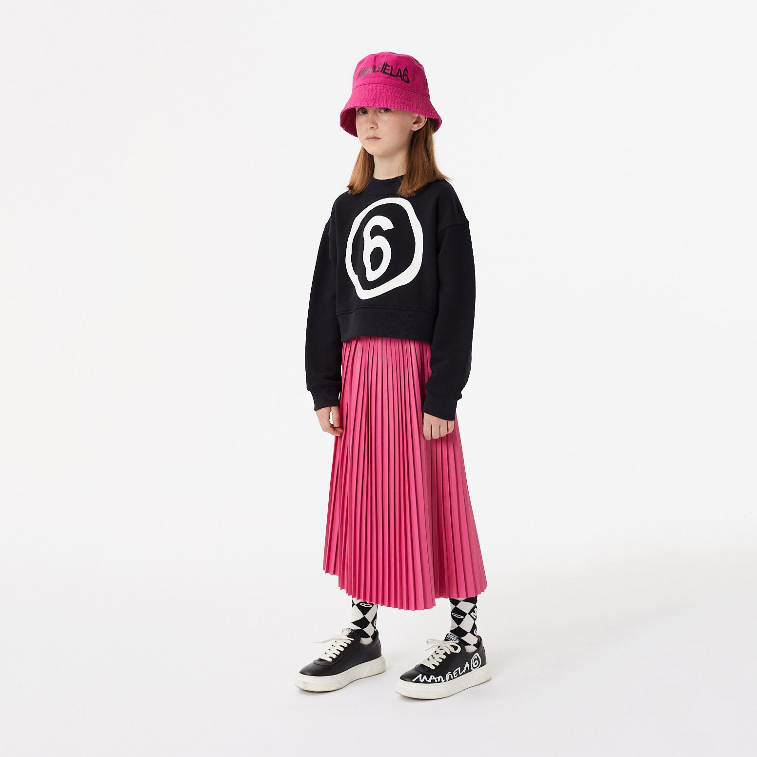 Girls Black Logo Cotton Sweatshirt