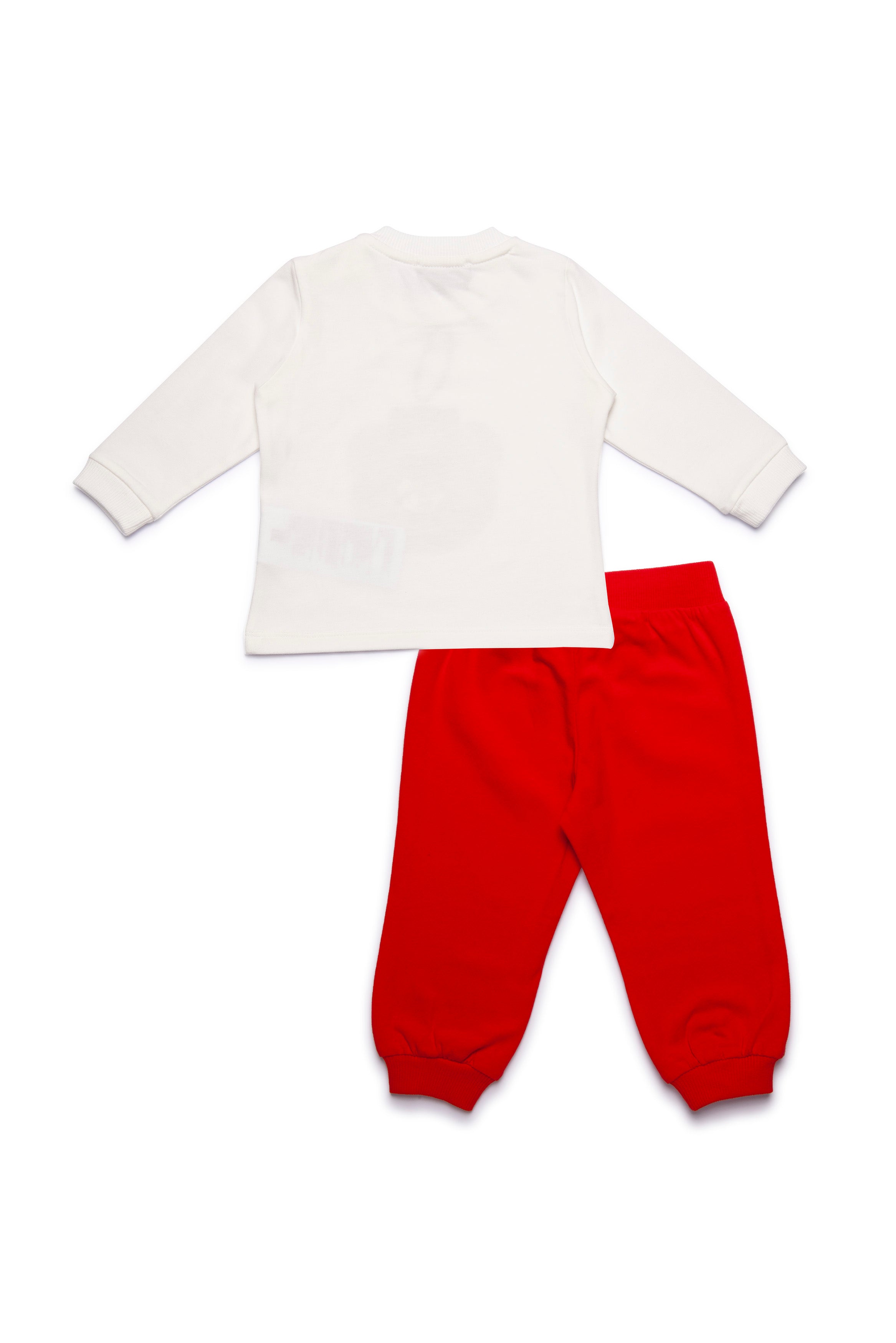 Baby Girls White & Red Logo Cotton Set
