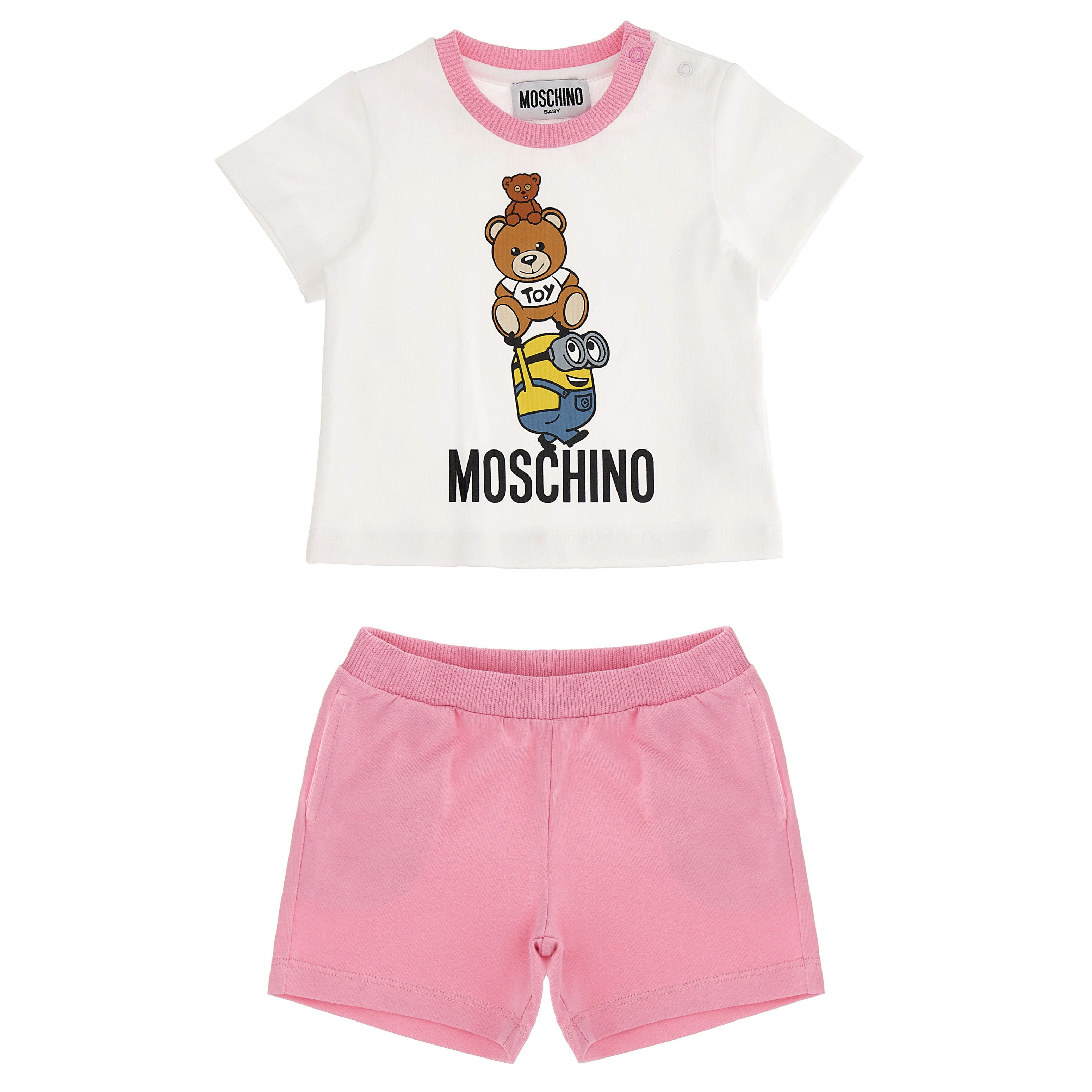 Baby Boys & Girls White Cotton Shorts Set