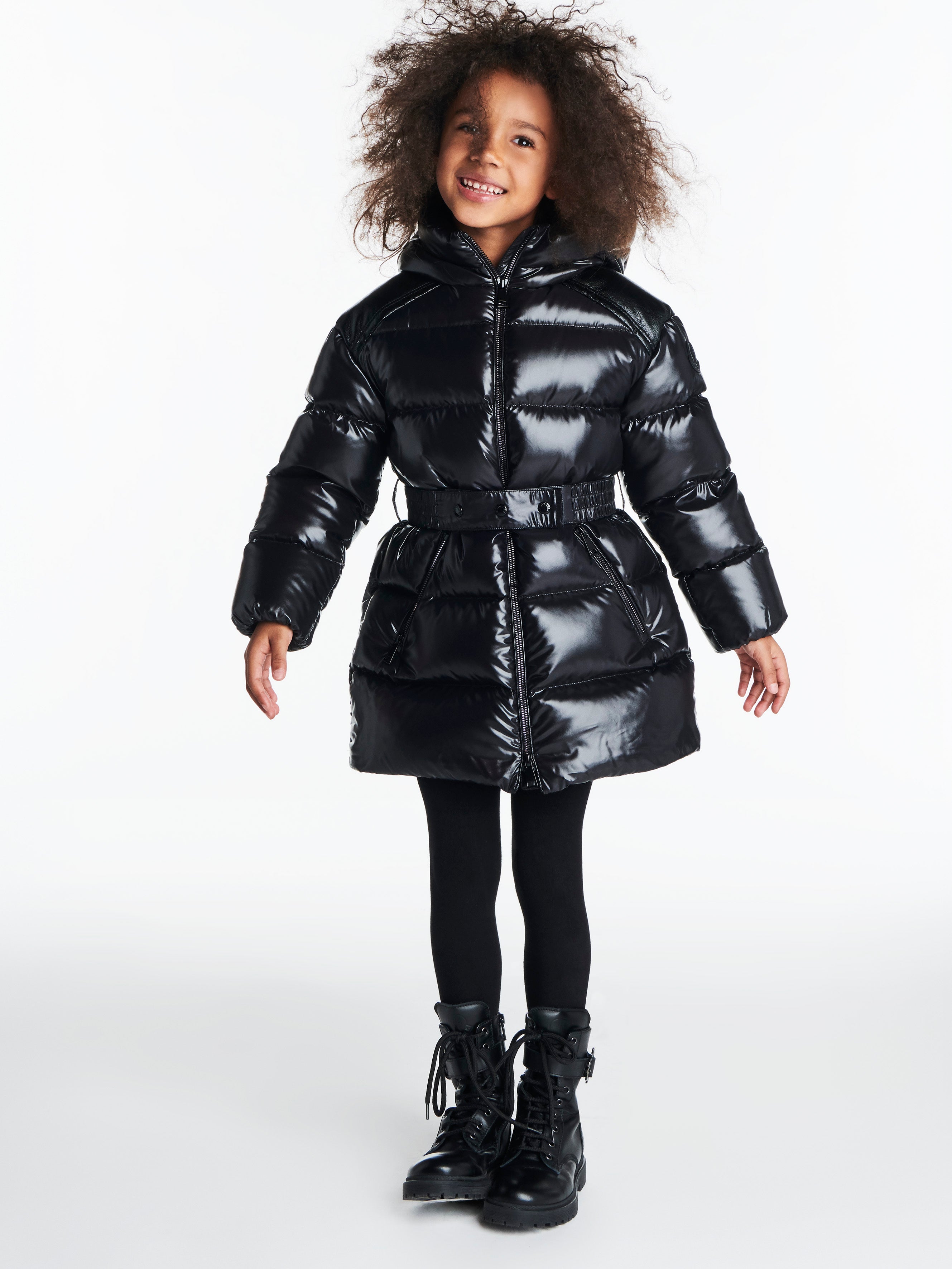 Girls Black "ADILE" Padded Down Coat