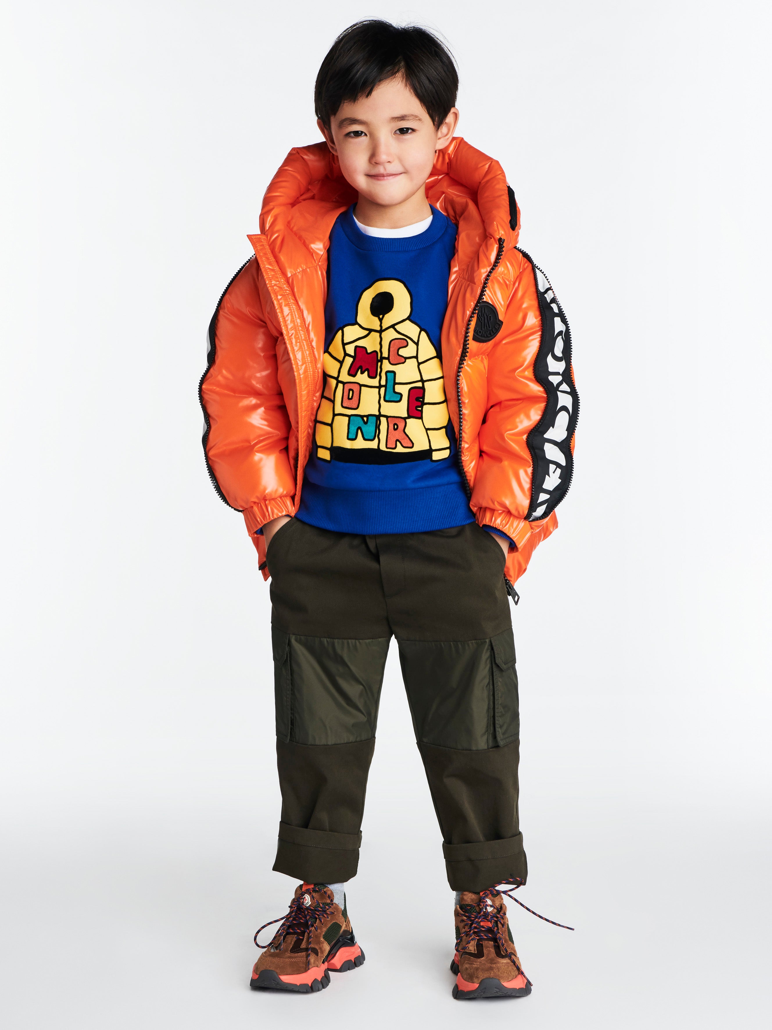 Boys Orange 'IDIL' Padded Down Jacket