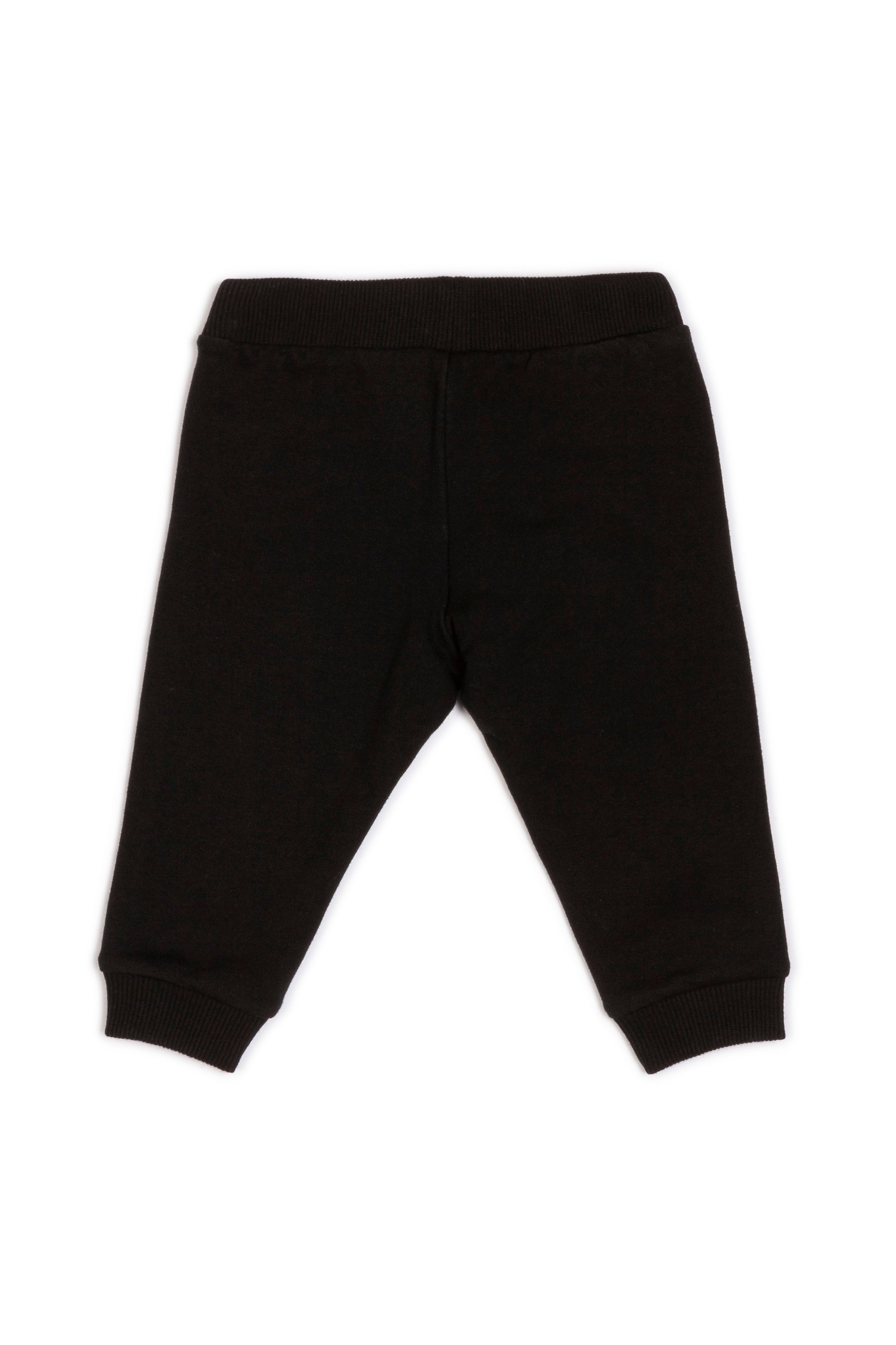 Baby Boys & Girls Black Logo Cotton Trousers