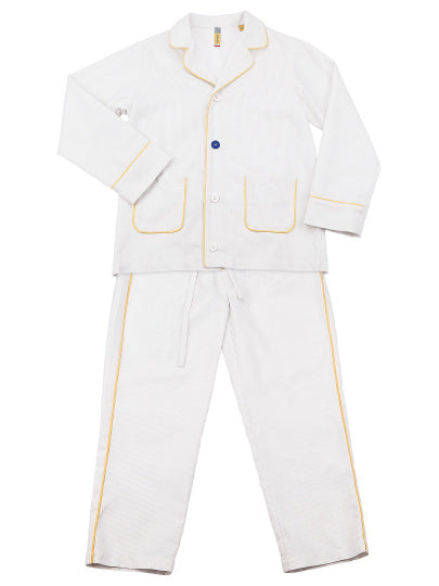 Girls & Boys White Pajama Sets