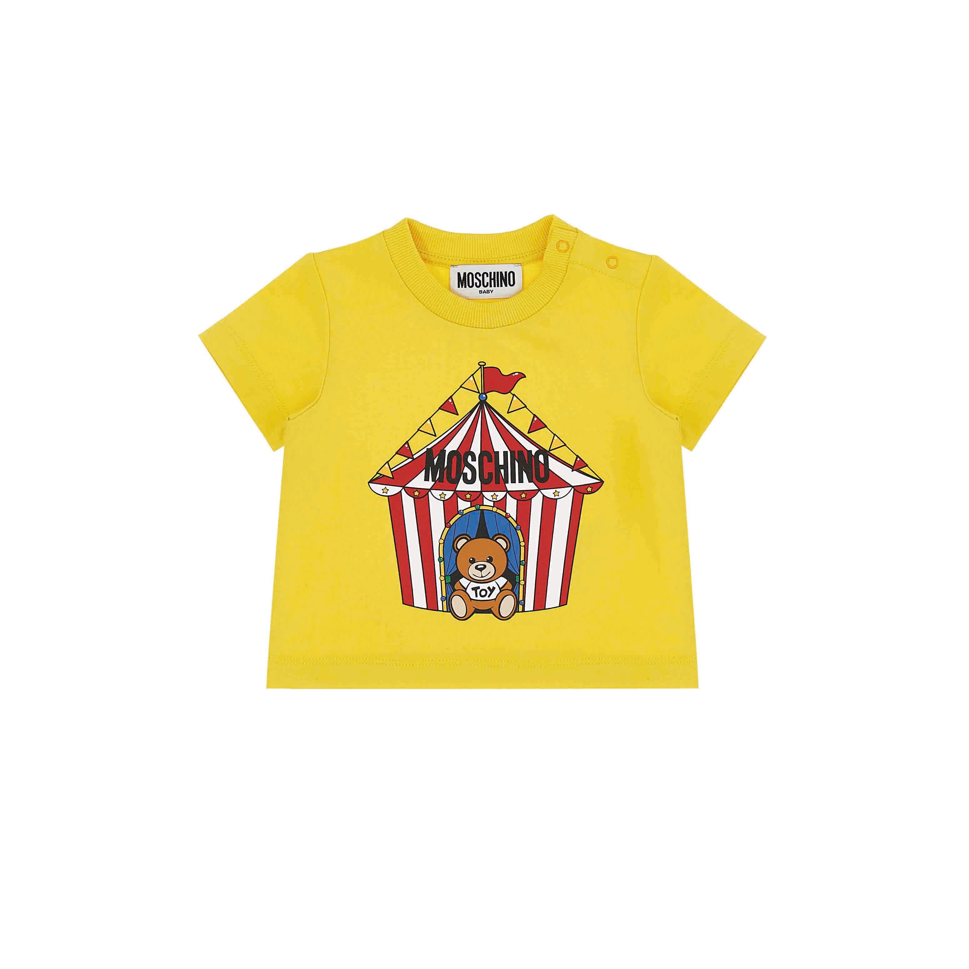 Baby Boys & Girls Yellow Cotton T-Shirt