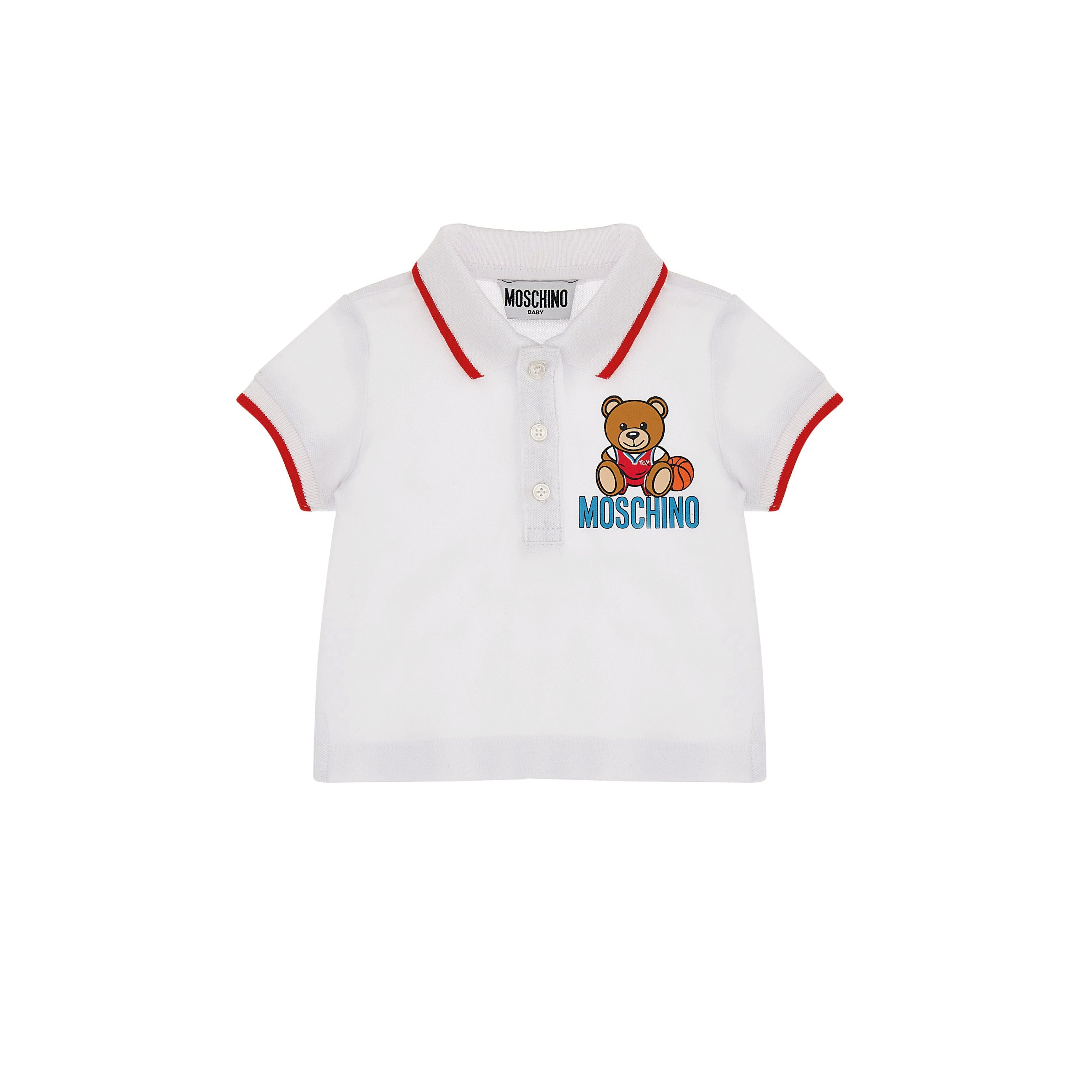 Baby Boys White Cotton Polo Shirt