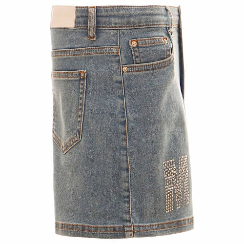 Girls Blue Logo Denim Skirt