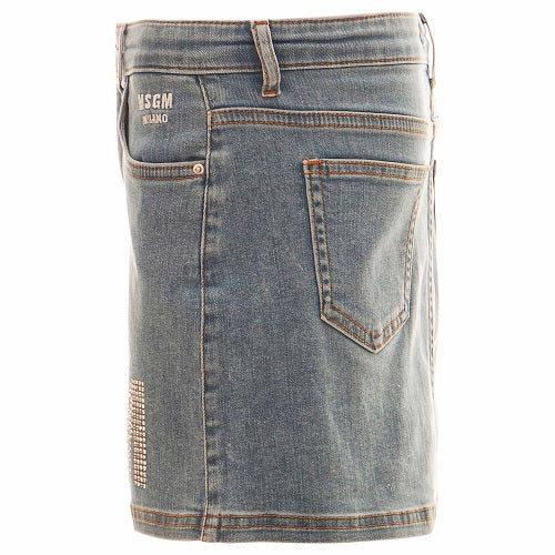 Girls Blue Logo Denim Skirt