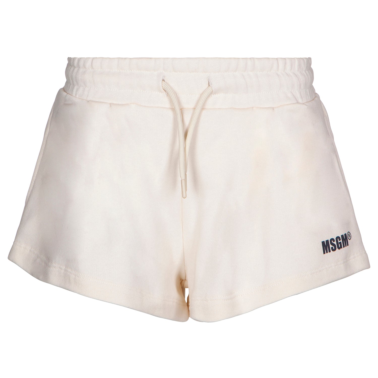 Girls White Logo Cotton Shorts