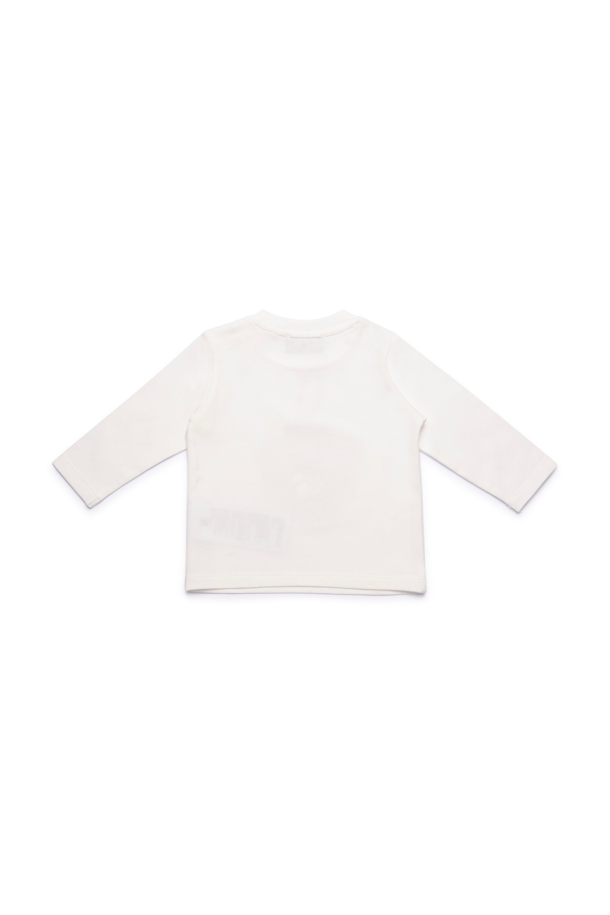 Baby Girls White Logo Long Sleeves Cotton T-shirt