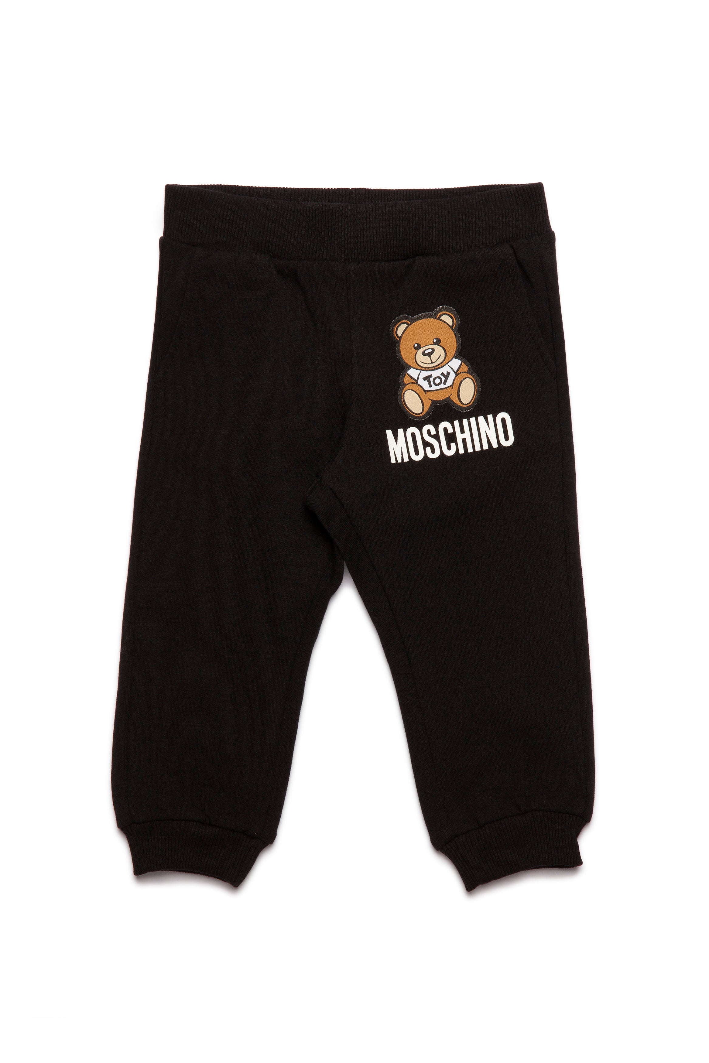 Baby Boys & Girls Black Logo Cotton Trousers