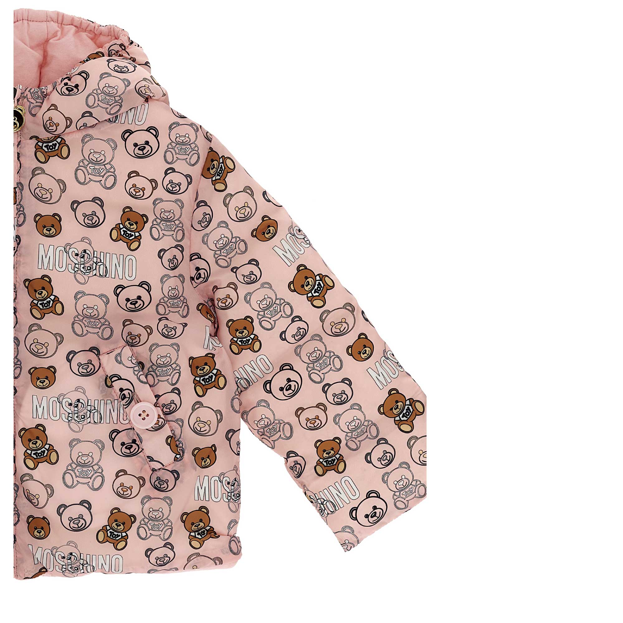 Baby Girls Pink Printed Padded Down Jacket