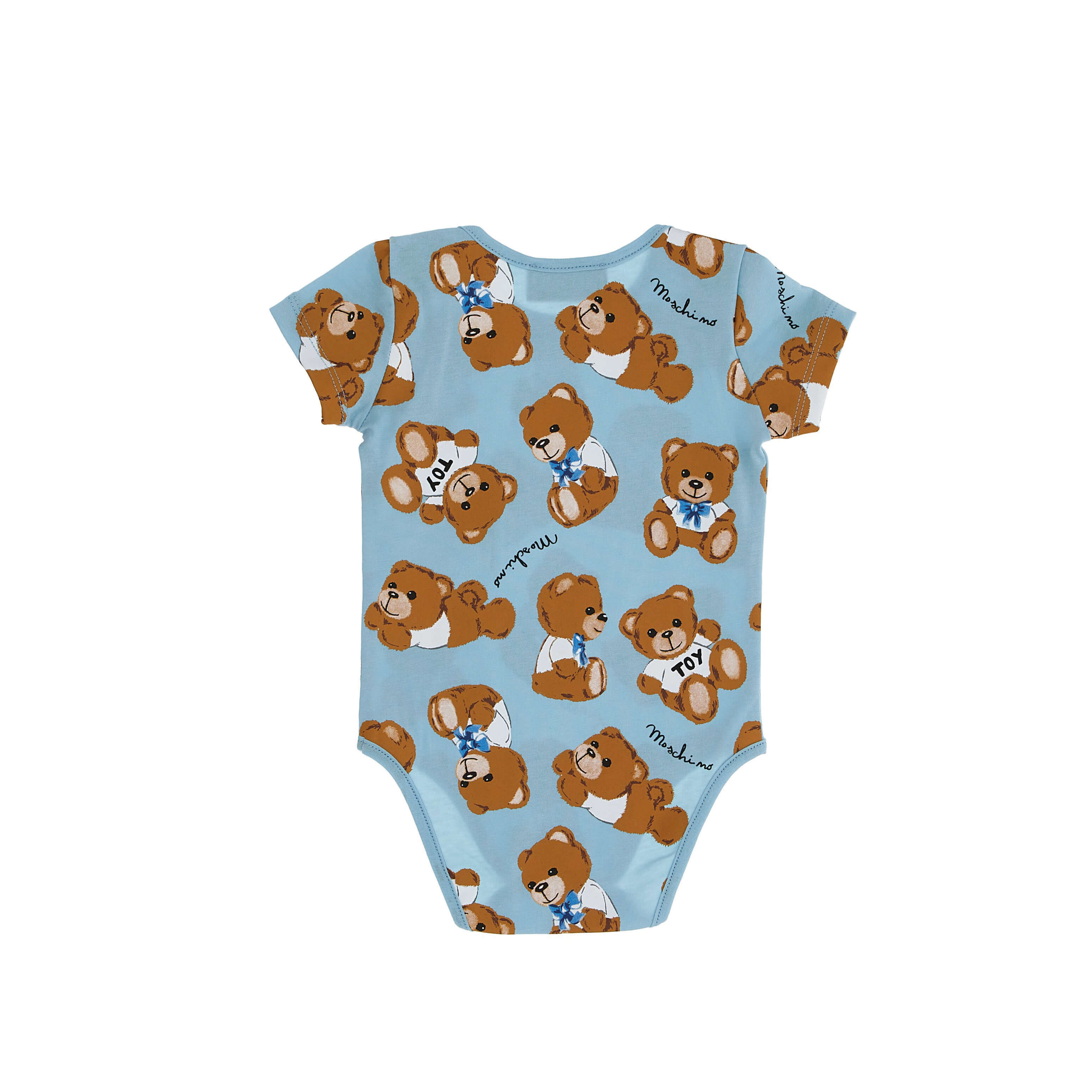 Baby Boys & Girls Blue Printed Cotton Babysuit