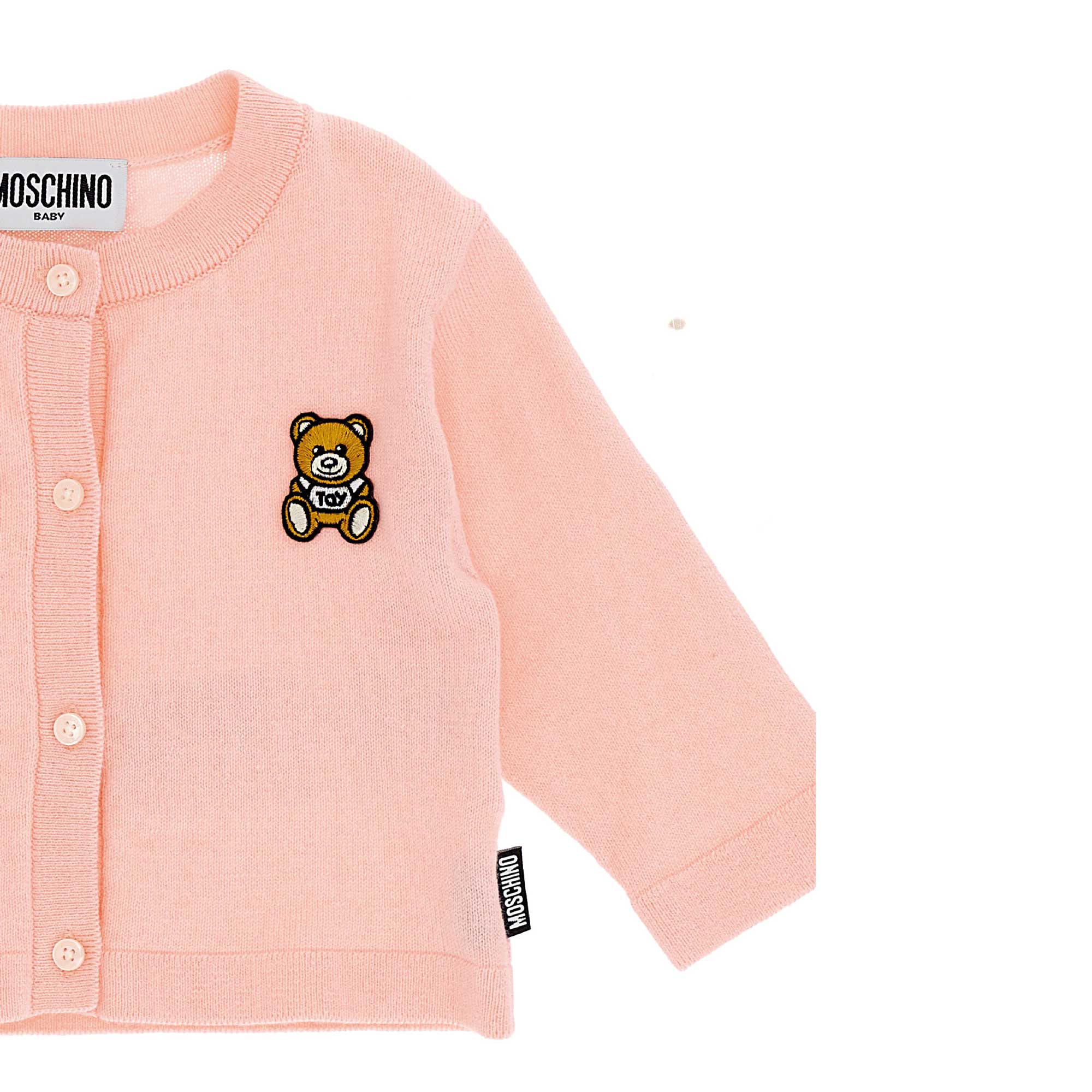 Baby Girls Pink Logo Knit Cardigan