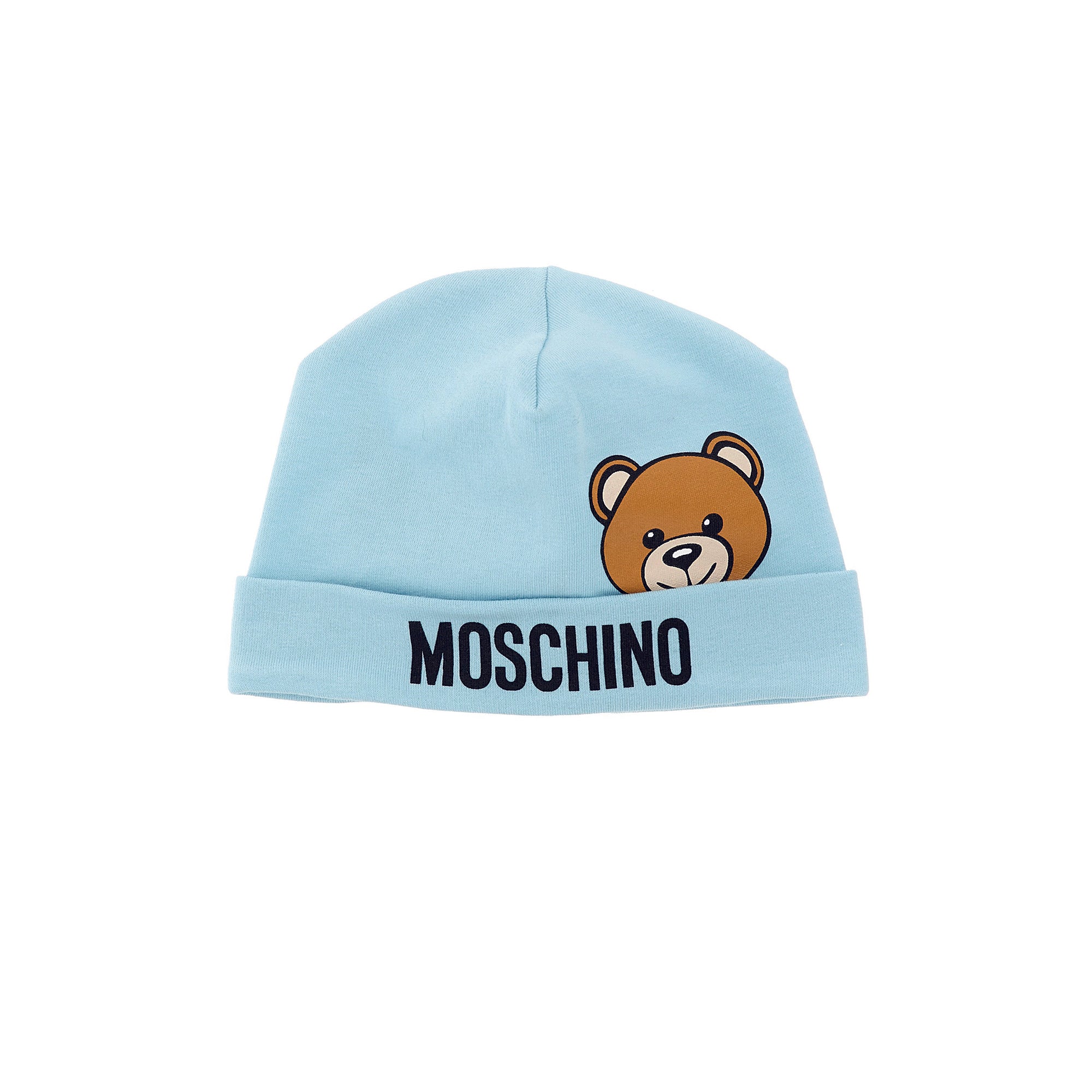 Baby Boys & Girls Blue Logo Cotton Hat