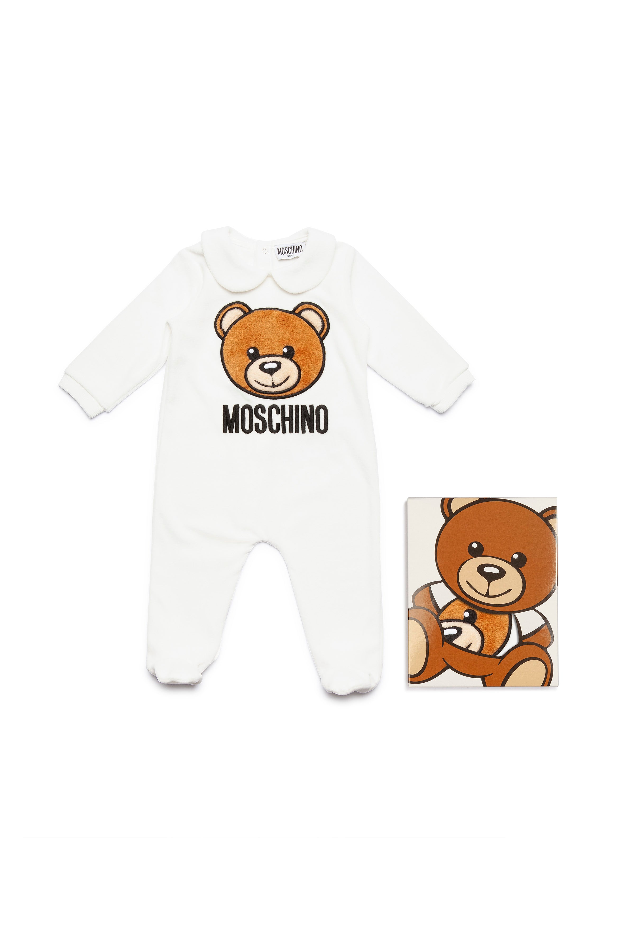 Baby Boys & Girls White Logo Cotton Jumpsuit