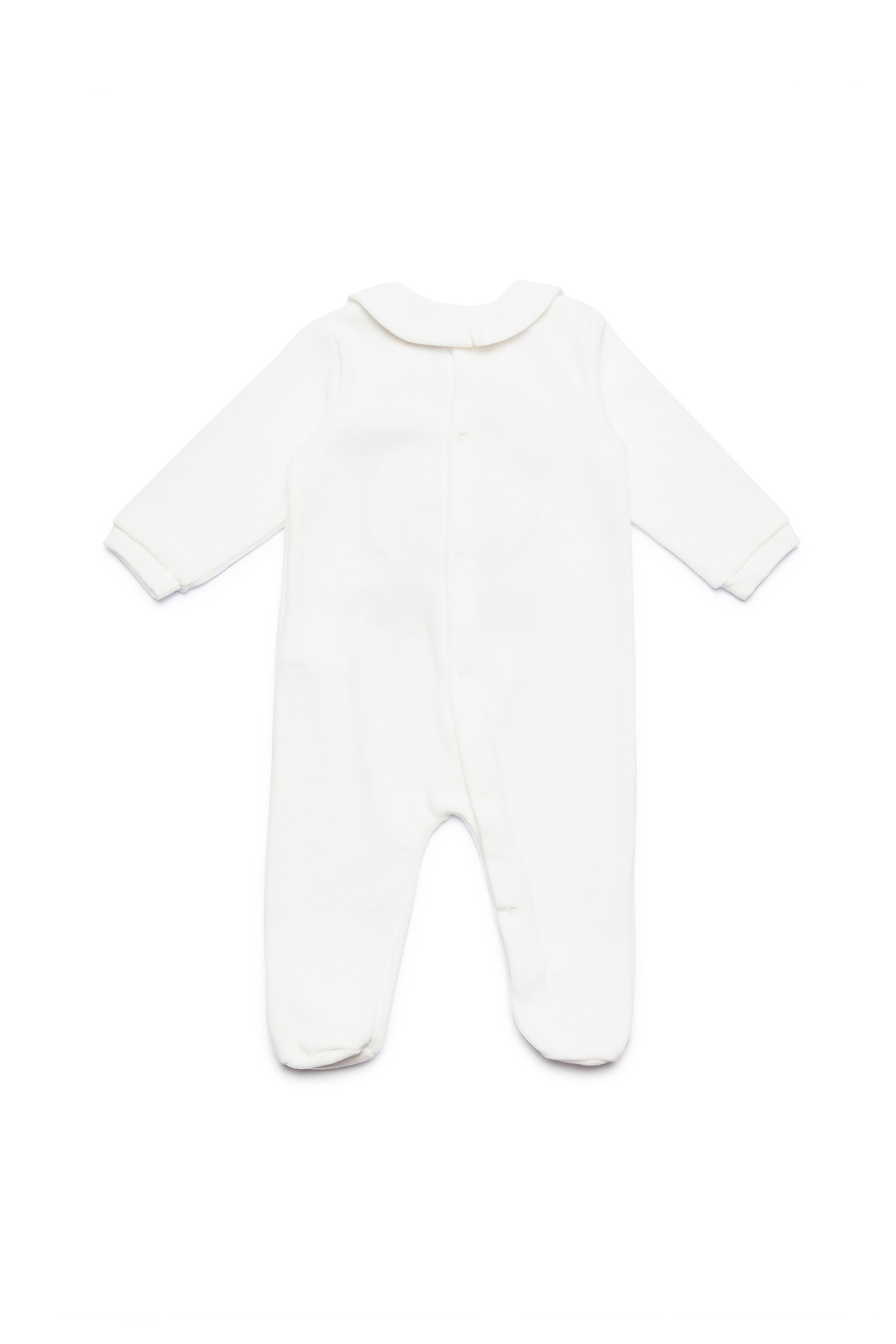 Baby Boys & Girls White Logo Cotton Jumpsuit