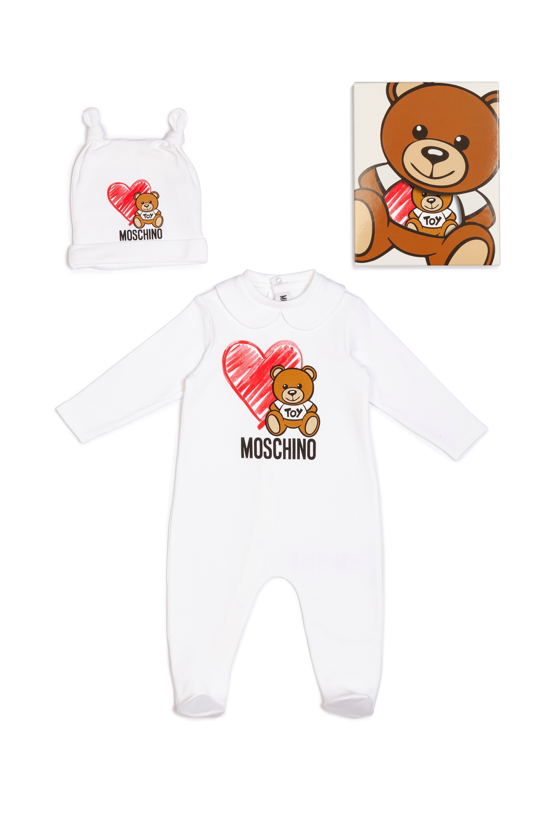 Baby Boys & Girls White Logo Cotton Babysuit