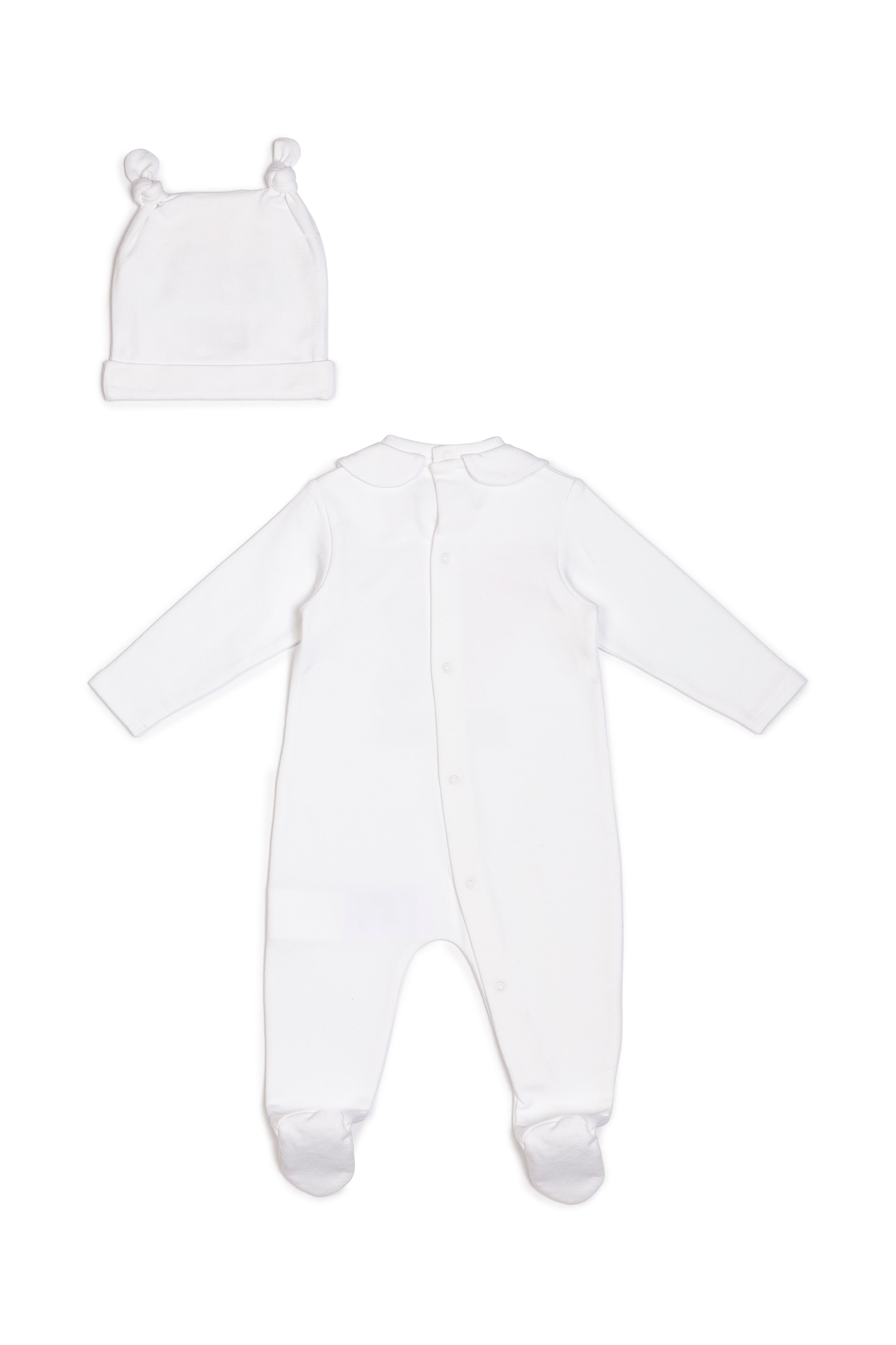 Baby Boys & Girls White Logo Cotton Babysuit