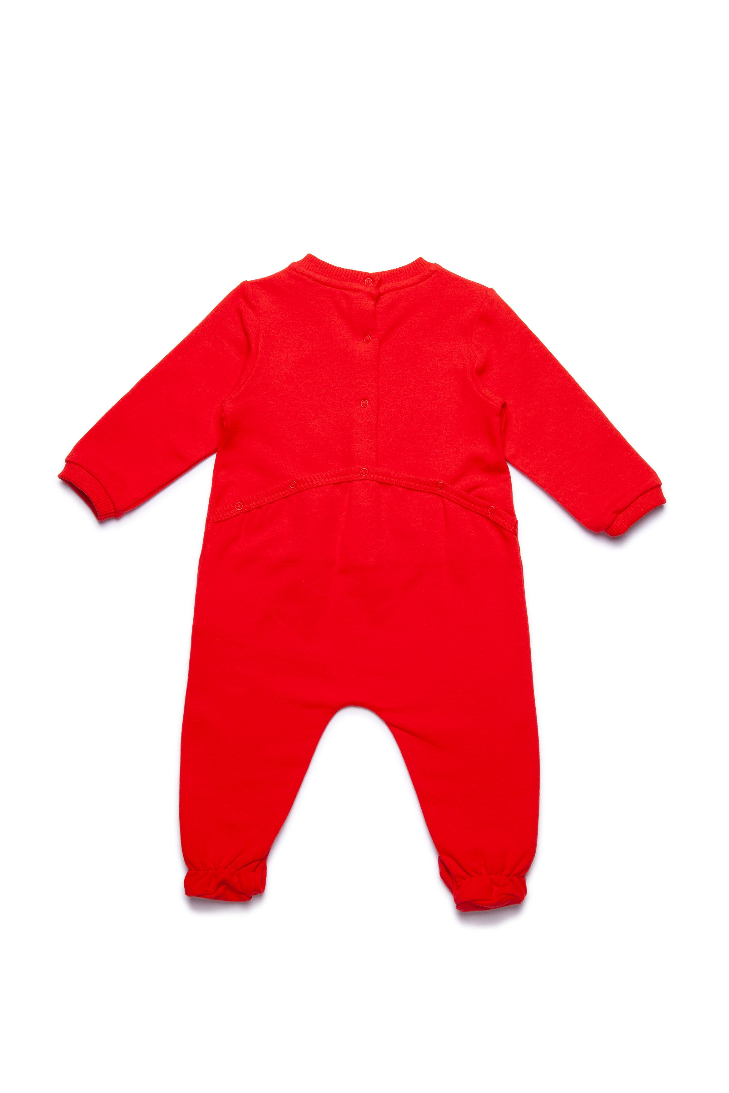 Baby Boys & Girls Red Logo Cotton Jumpsuit & Bib
