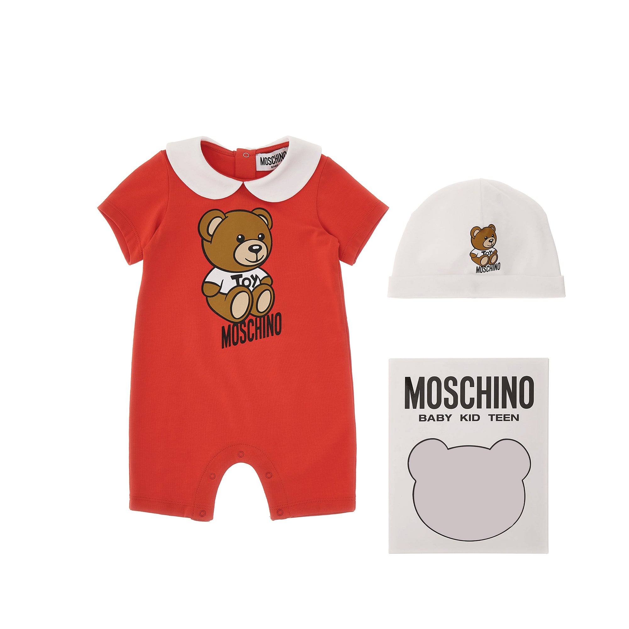 Baby Boys & Girls Red Cotton Babysuit Set