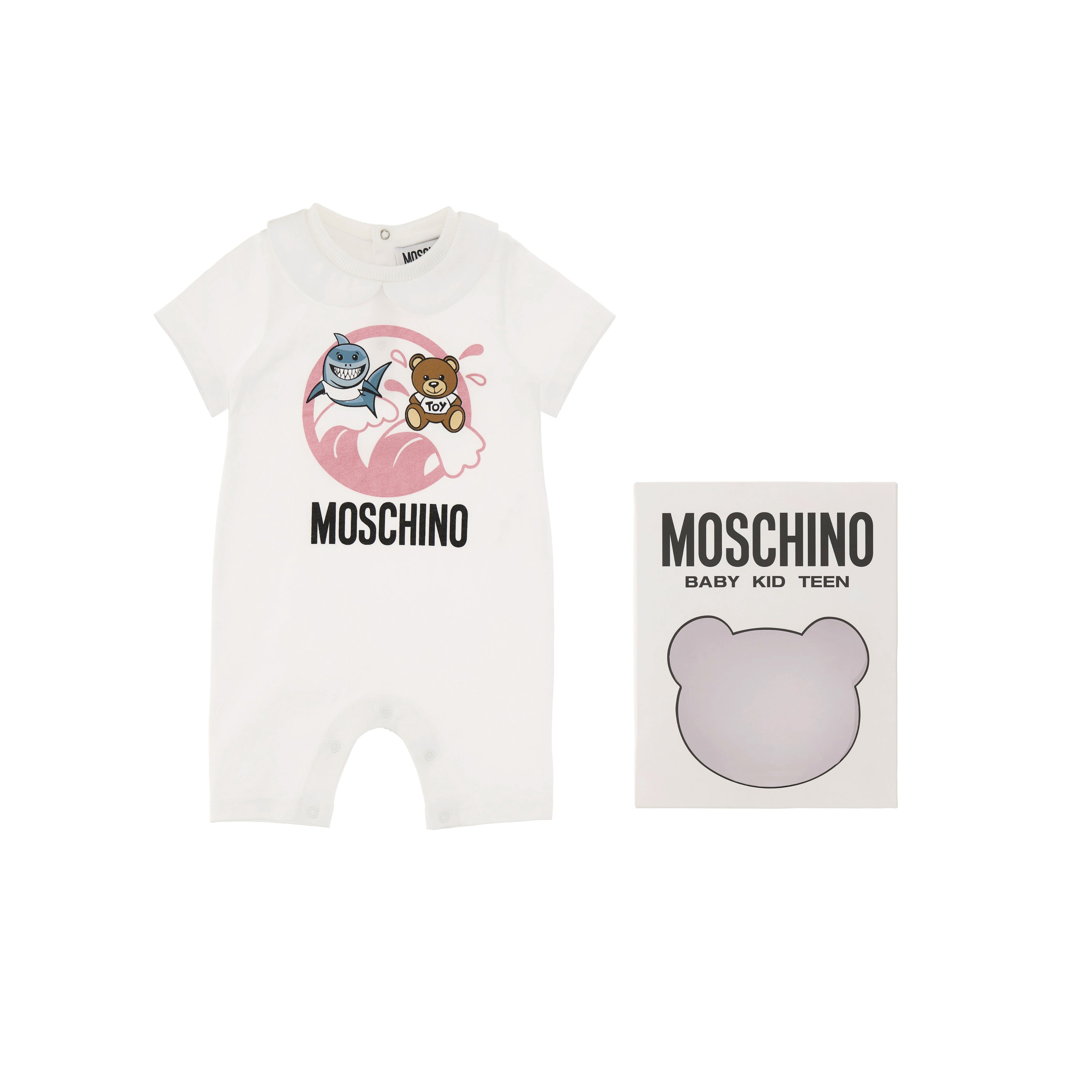 Baby Boys & Girls White Cotton Babysuit