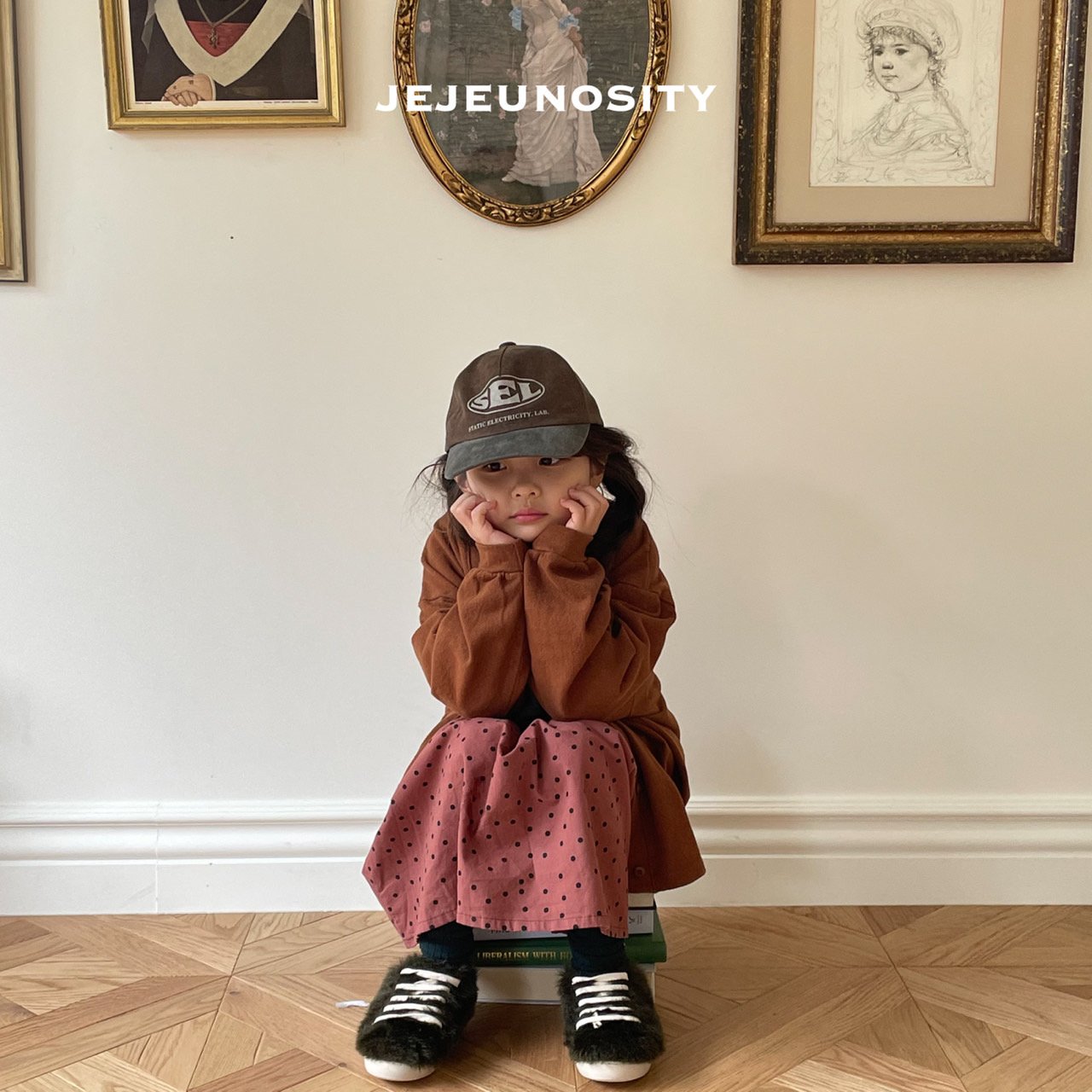 Boys & Girls Brown Logo Cap