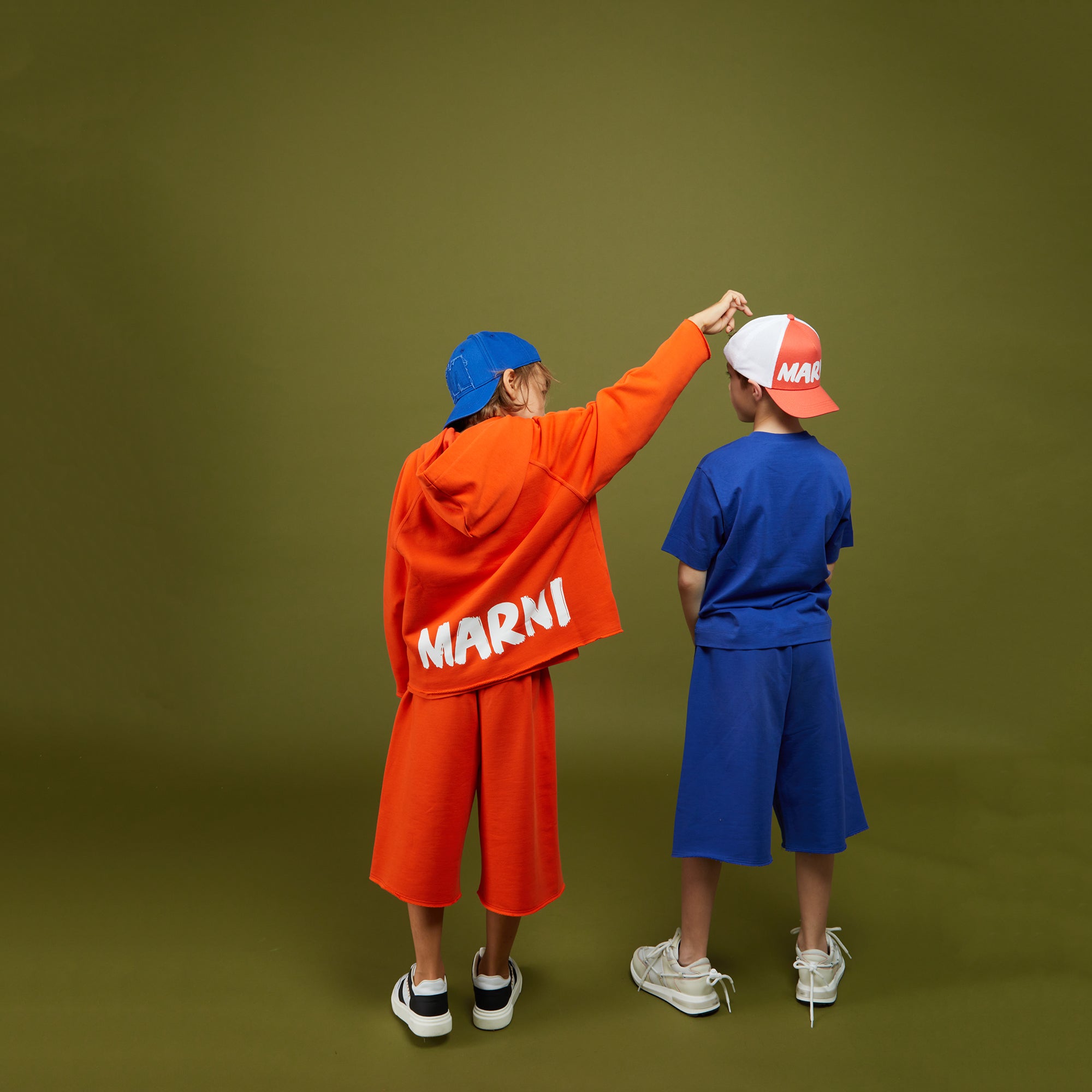 Boys & Girls Orange Logo Cotton Shorts