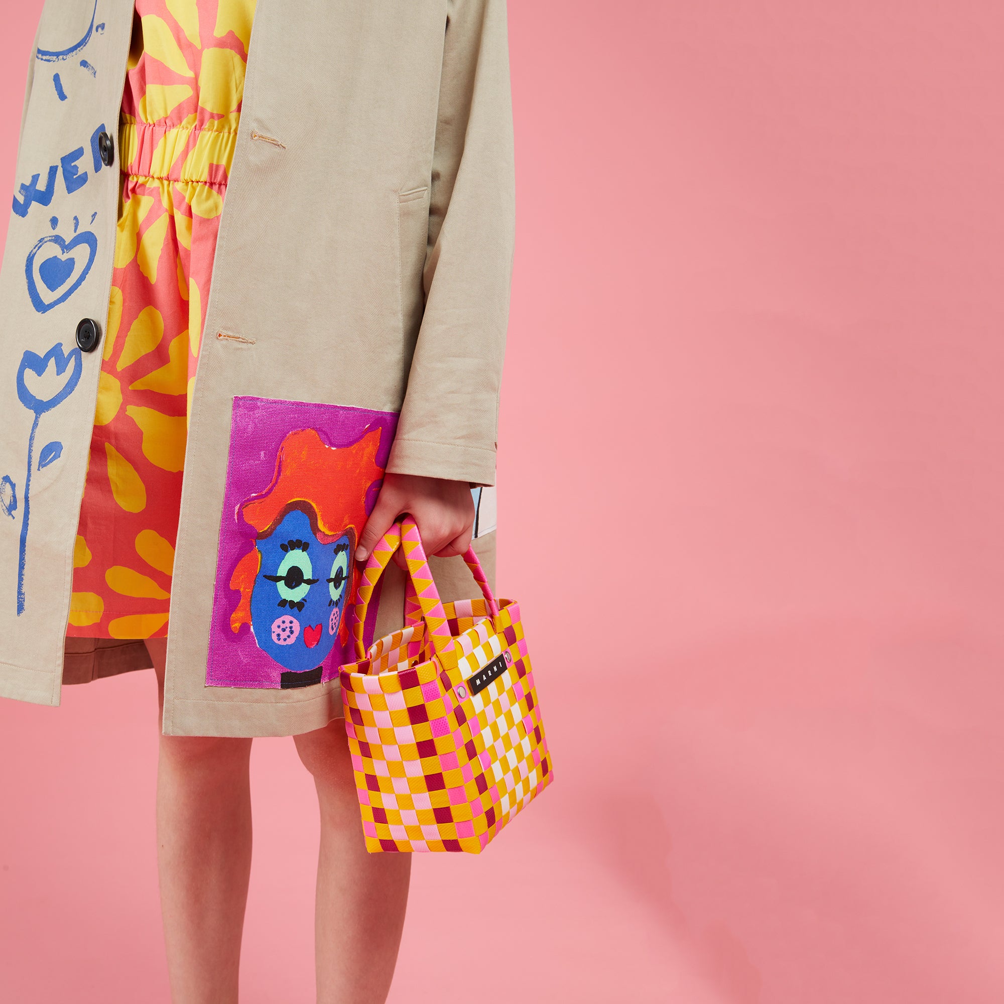 Girls Yellow Logo Handbag