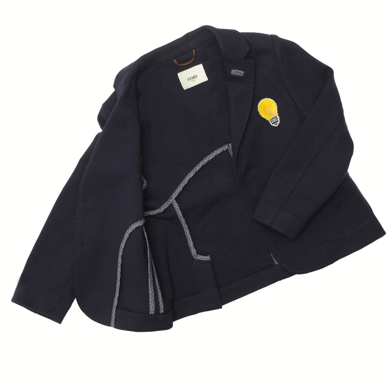 Baby Boys Navy Blue Woven Embroidered Lightbulb Trims Blazer - CÉMAROSE | Children's Fashion Store - 2