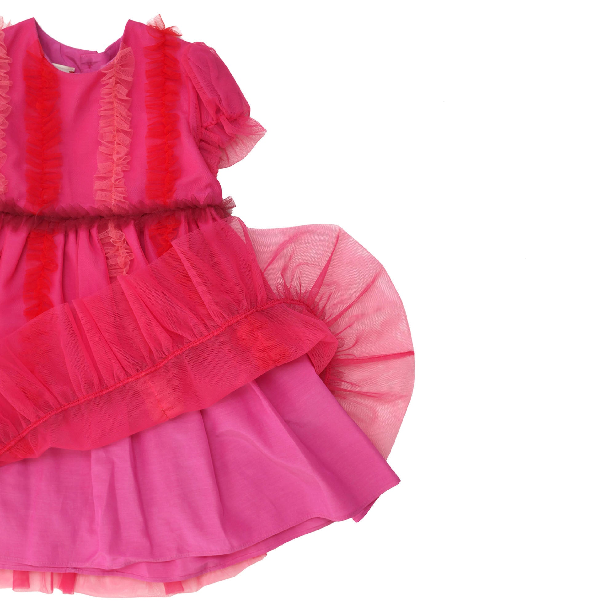 Baby Girls Fuchsia Lace Trims Dress - CÉMAROSE | Children's Fashion Store - 2