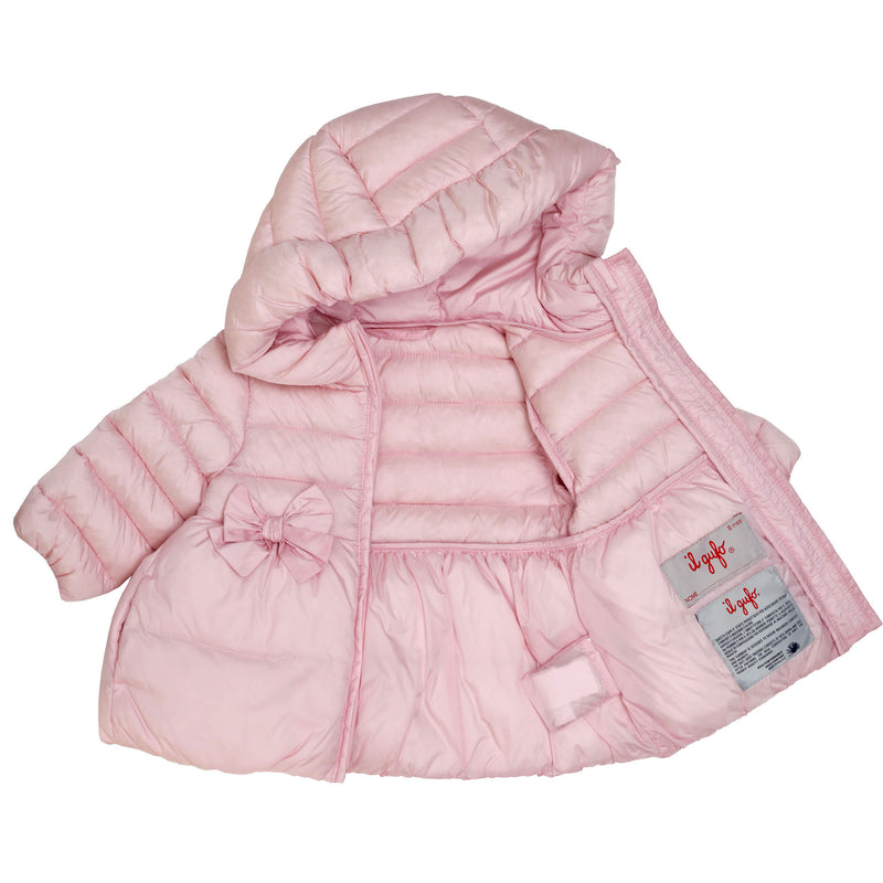 Baby Girls Quartz Pink Bow Trims Hooded Padded Down Jacket - CÉMAROSE | Children's Fashion Store - 3