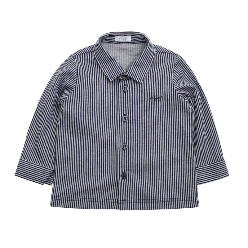 Baby Boys Navy Blue Cotton Shirt - CÉMAROSE | Children's Fashion Store - 1