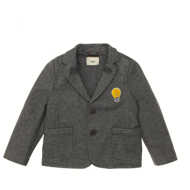 Baby Boys Grey Woven Embroidered Lightbulb Trims Blazer - CÉMAROSE | Children's Fashion Store - 1