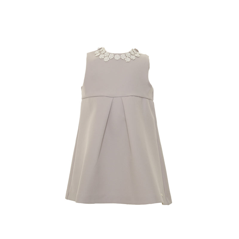 Baby Girls Beige Patch Flower Trims Dress - CÉMAROSE | Children's Fashion Store - 2