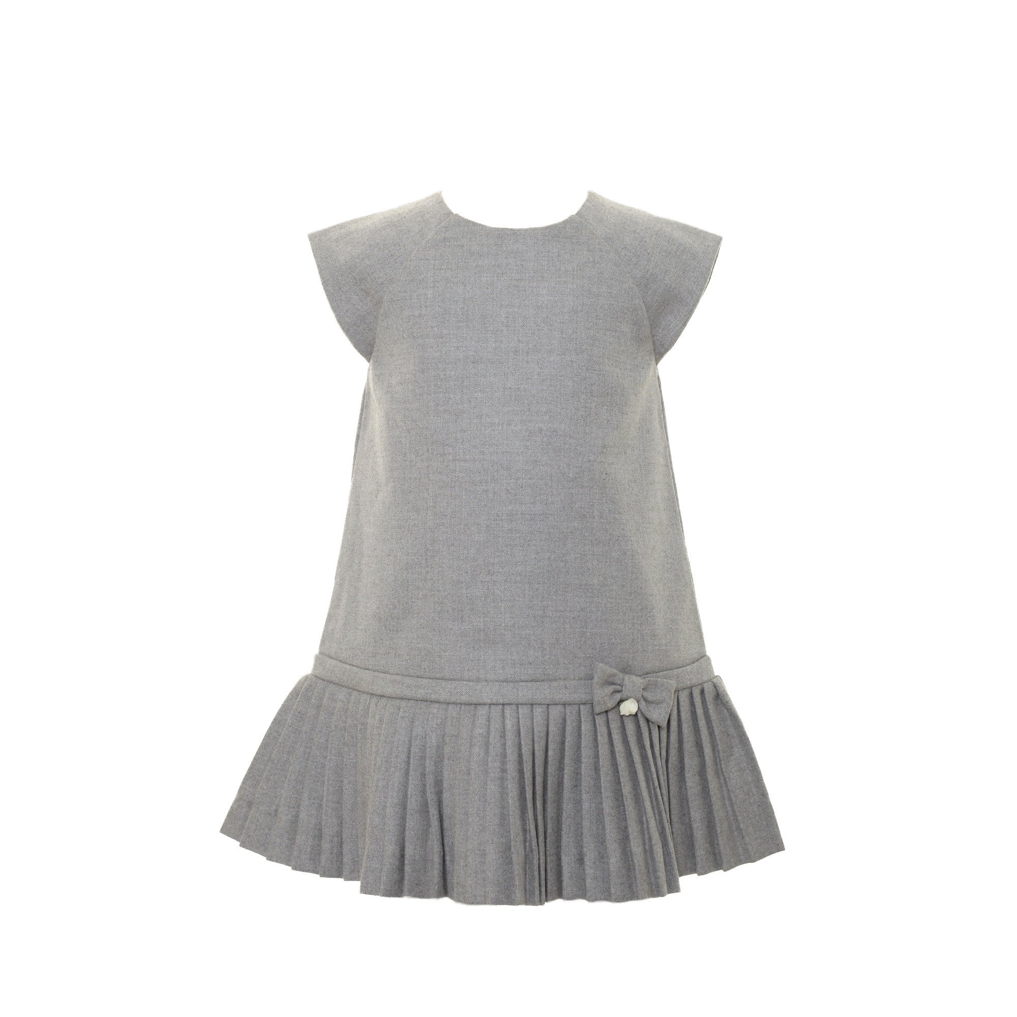 Baby Girls Dark Grey Dress With Bow Trims - CÉMAROSE | Children's Fashion Store - 1