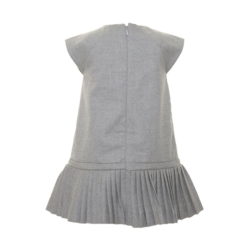 Baby Girls Dark Grey Dress With Bow Trims - CÉMAROSE | Children's Fashion Store - 3